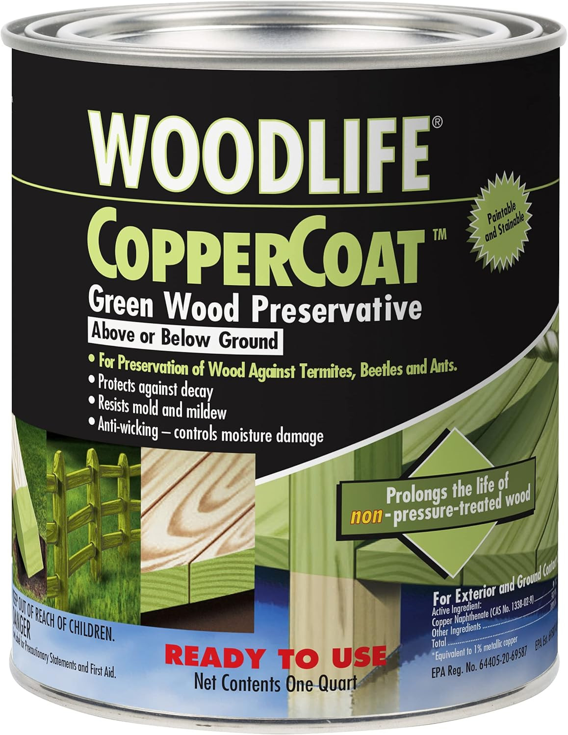WOODLIFE 1901A CopperCoat Green Wood Preservative Gallon Green WOODLIFE 1901A CopperCoat Green Wood Preservative Gallon Green