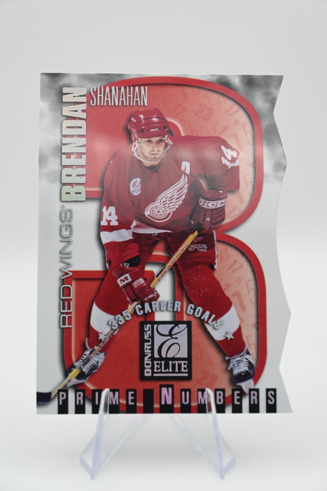 1997-98 Donruss Elite Prime Numbers /335 Brendan Shanahan #9a Die-Cut Red Wings 1997-98 Donruss Elite Prime Numbers /335 Brendan Shanahan #9a Die-Cut Red Wings