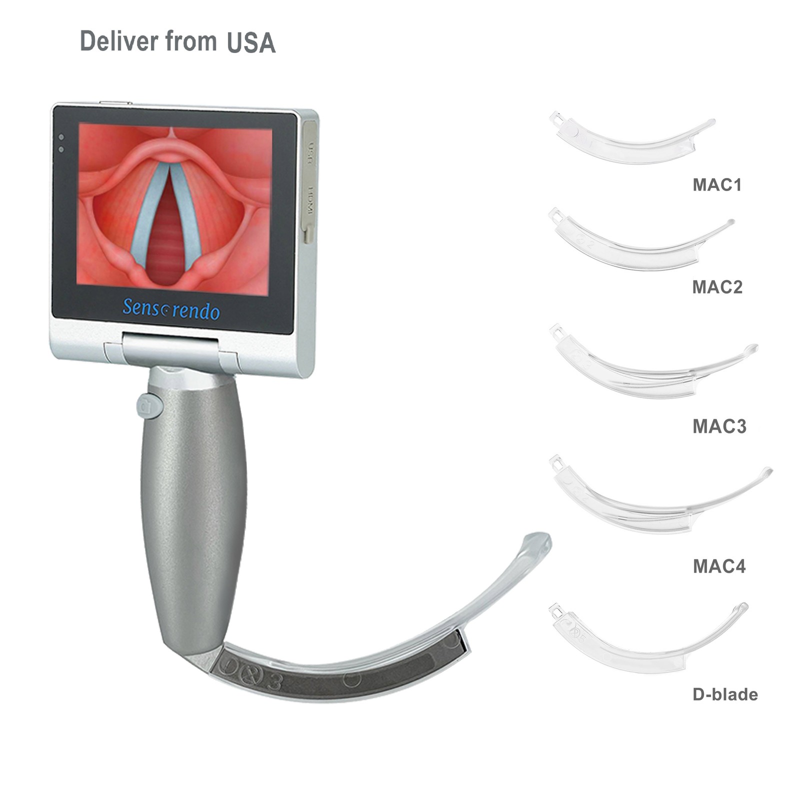 (US Delivery) Video Laryngoscope with disposable blades(MAC1/2/3/4/D-blade) (US Delivery) Video Laryngoscope with disposable blades(MAC1/2/3/4/D-blade)