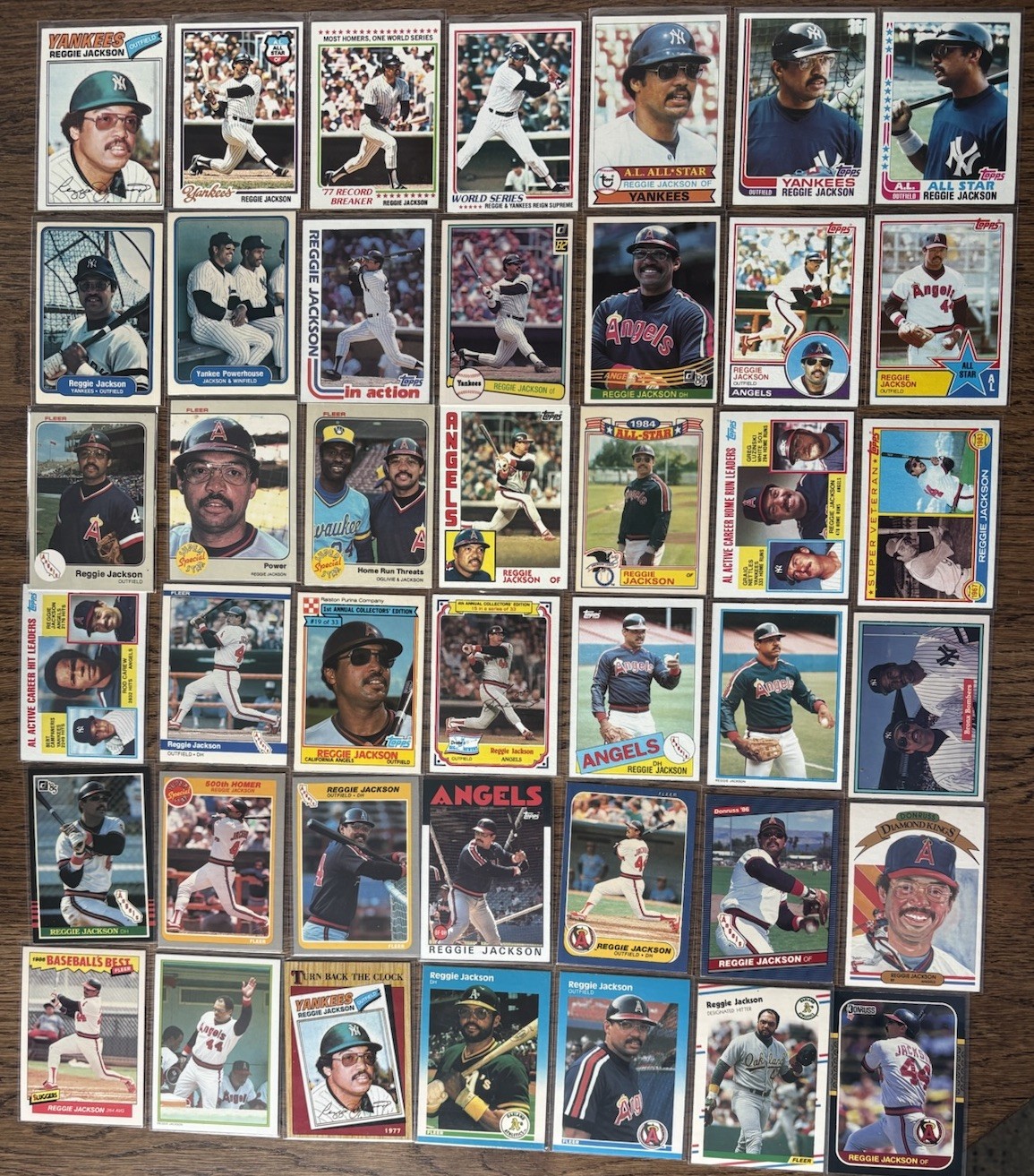 1970s & 80s Reggie Jackson Cards (Lot Of 42) High Grade - No Duplicates