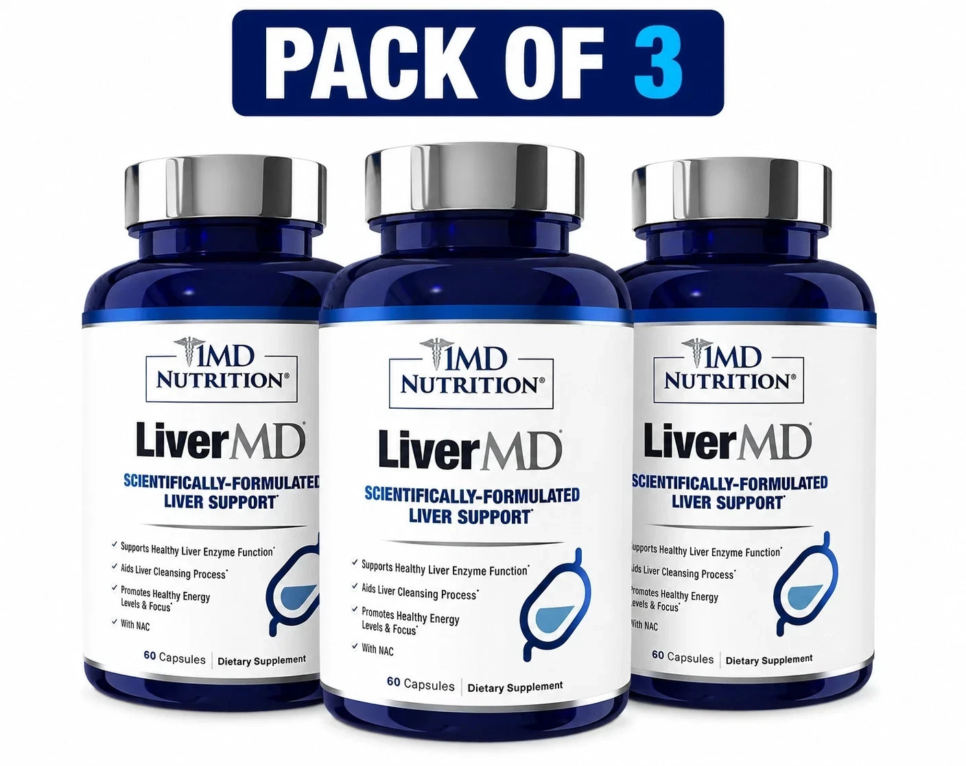 3 Packs 1MD Nutrition LiverMD - Liver Support Supplement -USA.. 3 Packs 1MD Nutrition LiverMD - Liver Support Supplement -USA..