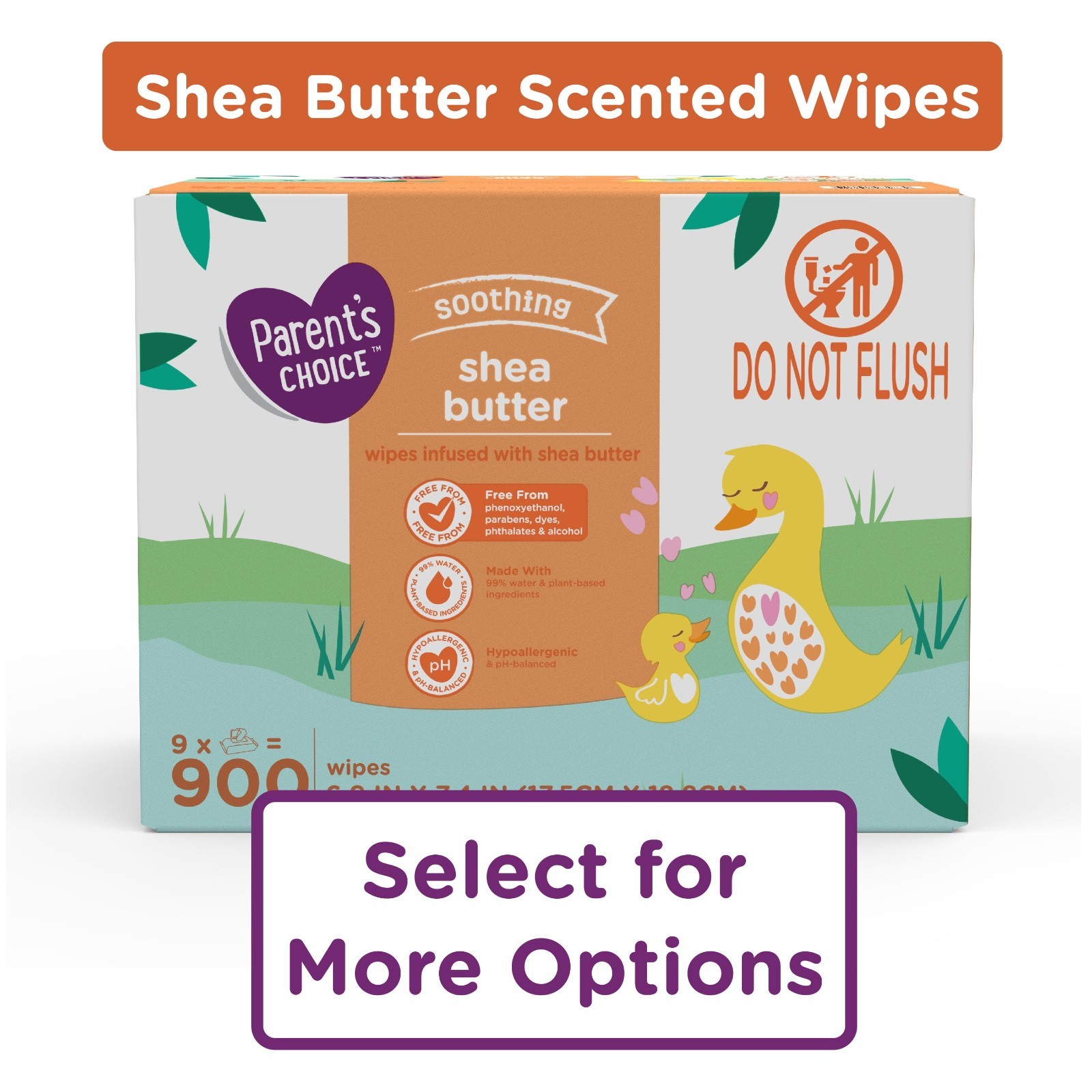 NEW Parent\'s Choice Shea Butter Baby Wipes (Count 900) Free and Fast Shipping