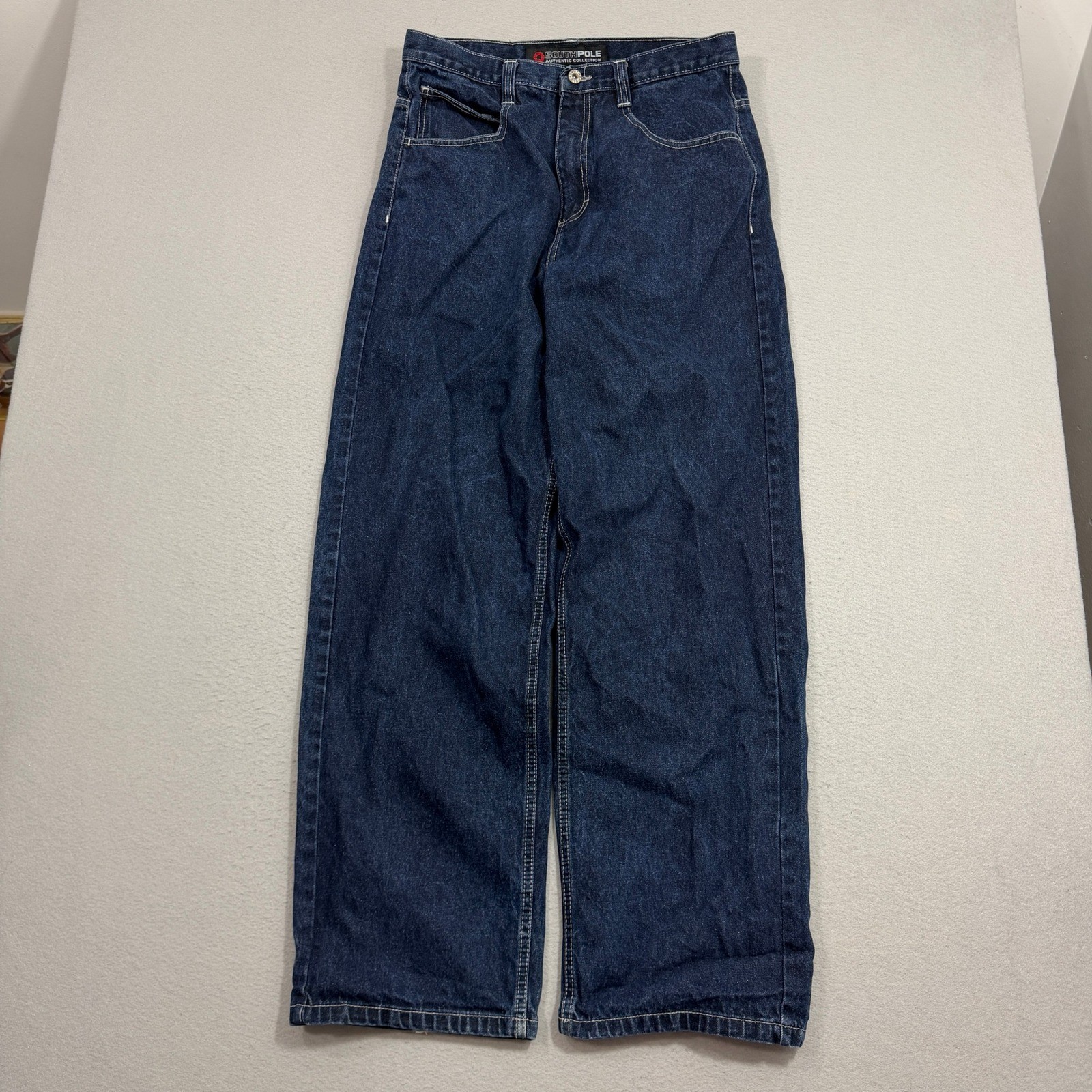 Vintage Southpole Jeans Men\'s 34x34 Blue Baggy Denim Y2K Skater Loose Fit Wide
