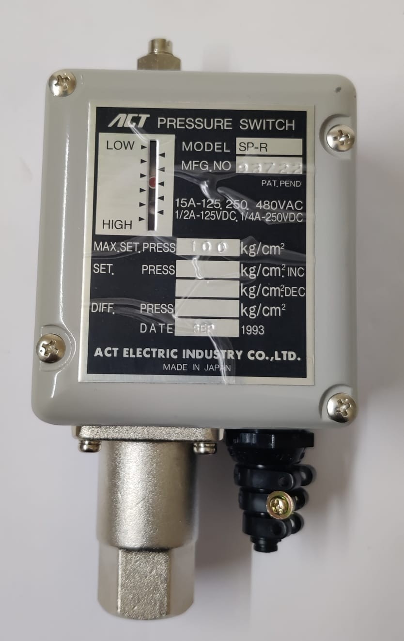 ACT SP-R PRESSURE SWITCH MAX. SET PRESS 100 kg/cm² / 10 MPa #New