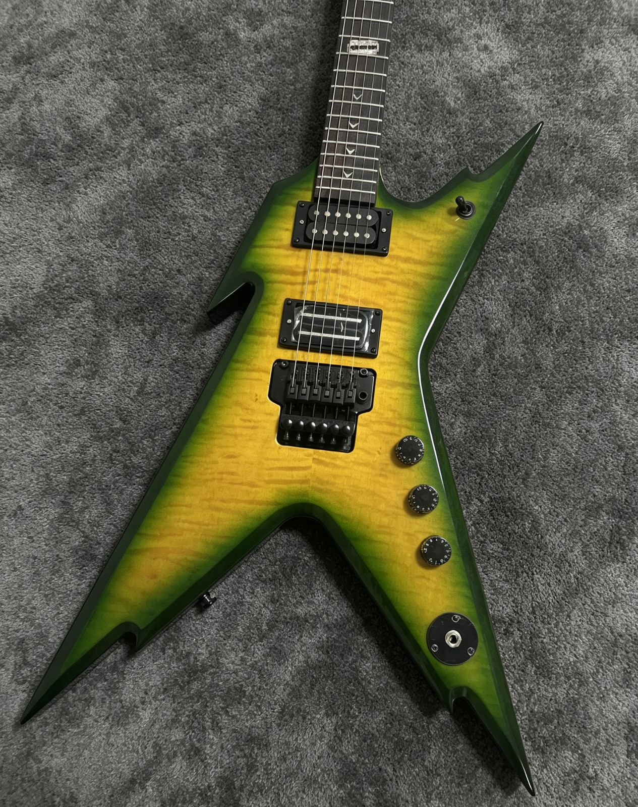 US STOCK Dean Dime Slime ML Dimebag Darrell Electric Guitar Green‑yellow burst