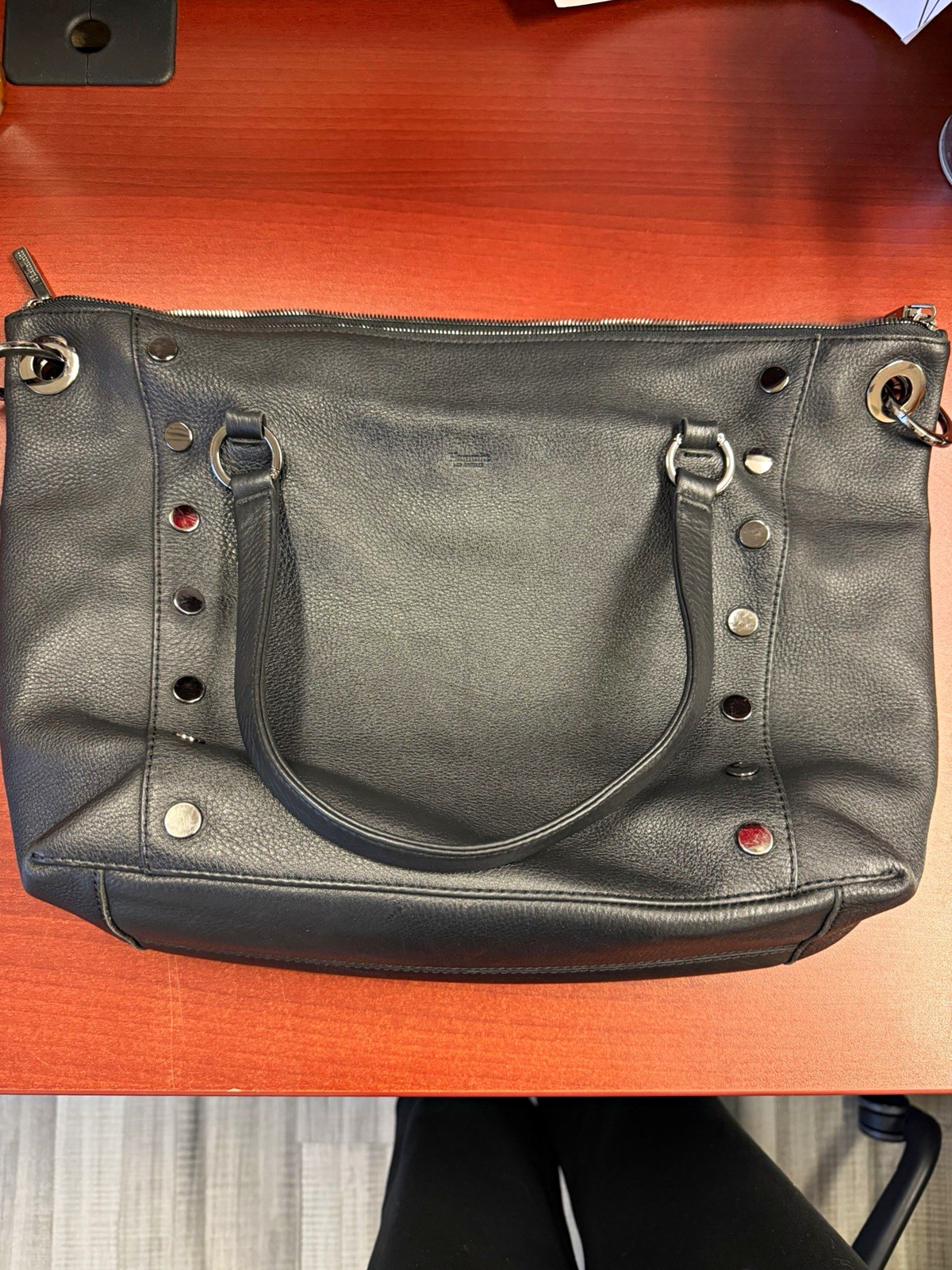 Hammitt Daniel Large Black Studded Leather Purse Hammitt Daniel Large Black Studded Leather Purse