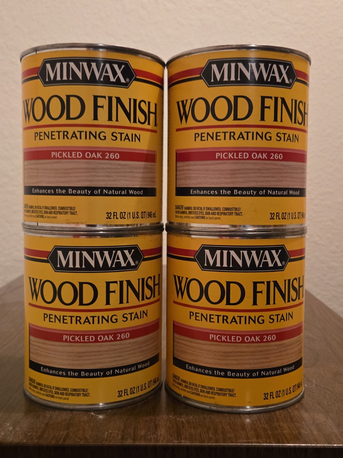 4x Minwax Pickled Oak 260 Quart Size Oil-Based Wood Stain New Discontinued Color 4x Minwax Pickled Oak 260 Quart Size Oil-Based Wood Stain New Discontinued Color