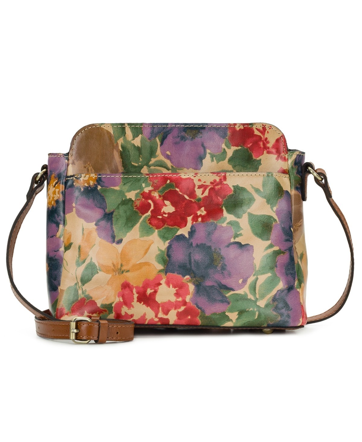 $129. Patricia Nash Ithaca Leather Crossbody Bag French Hydrangeas
