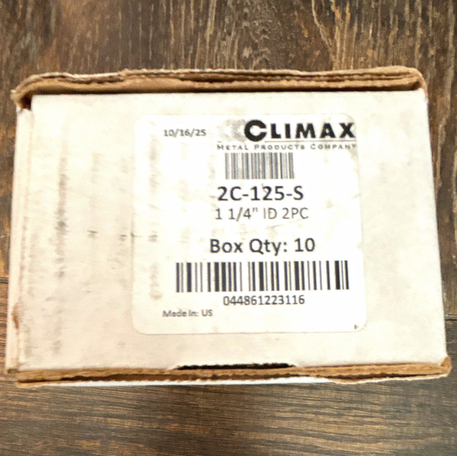 CLIMAX 2C-125-S Two Piece Shaft Collar 1-1/4 in ID Bore Size Box of 10 CLIMAX 2C-125-S Two Piece Shaft Collar 1-1/4 in ID Bore Size Box of 10