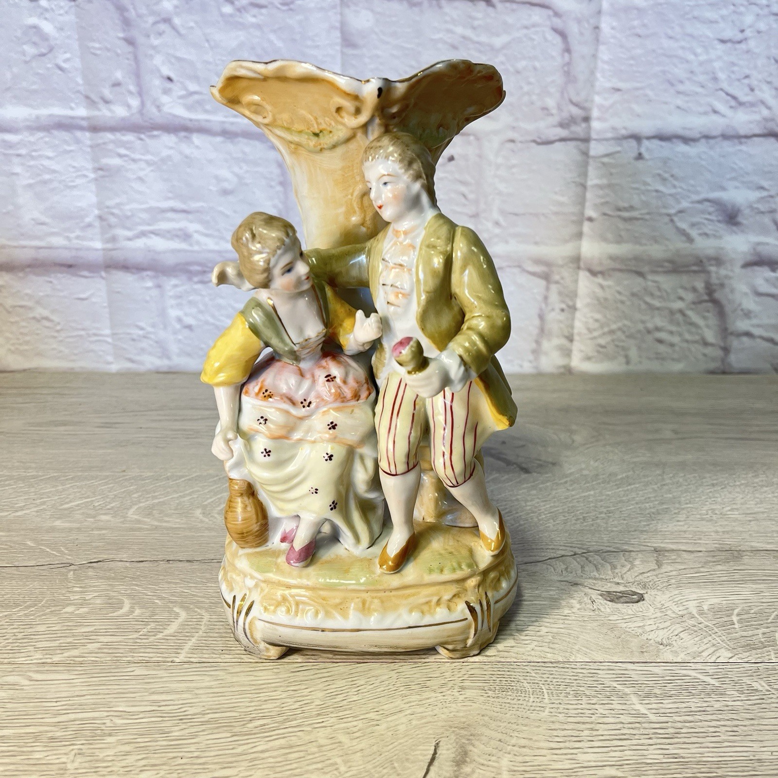 Betson Style French Porcelain Vase Couple Atq Vtg Betson Style French Porcelain Vase Couple Atq Vtg
