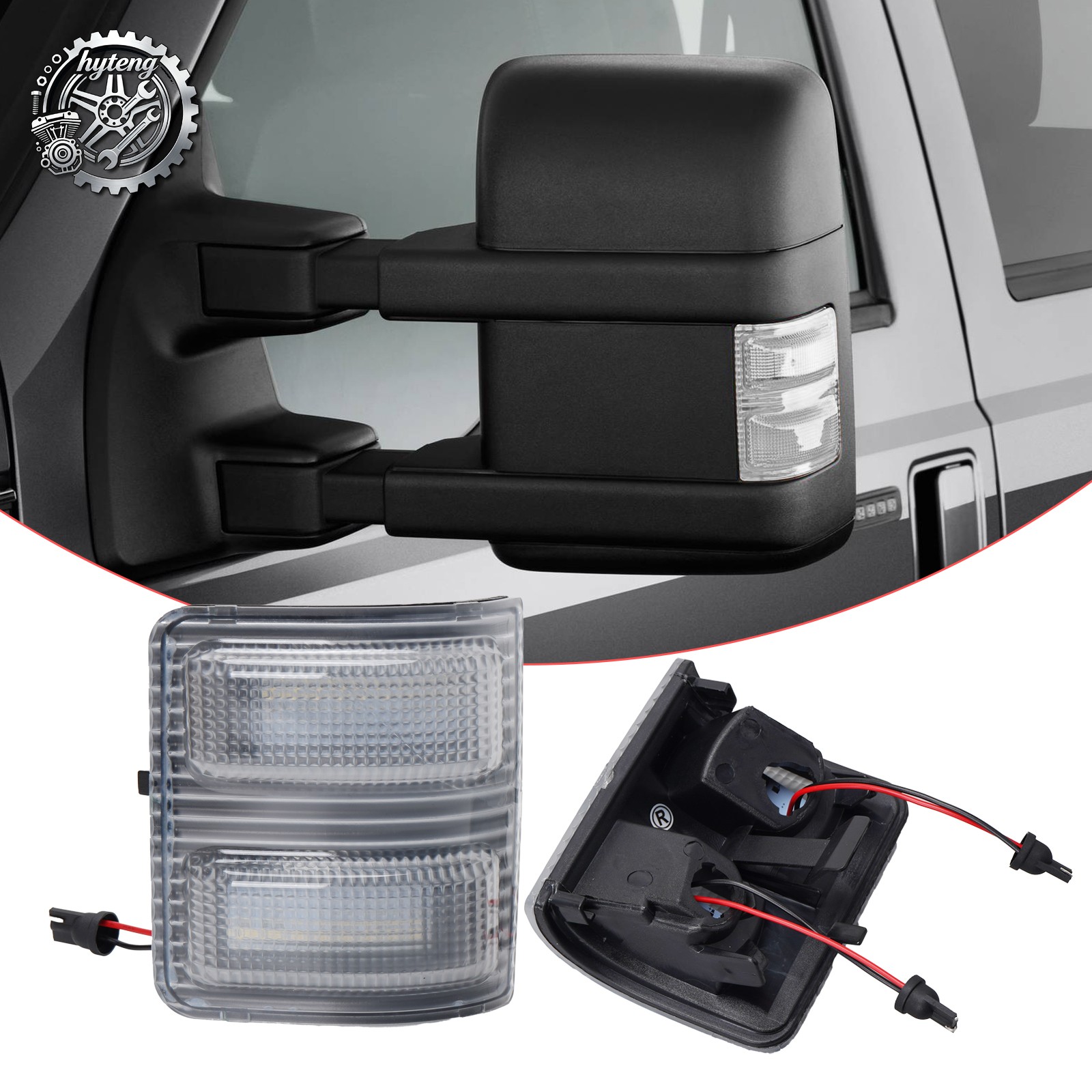 For 08-16 F250 F350 F450 SD Clear Lens Switchback LED Side Mirror Marker Lights