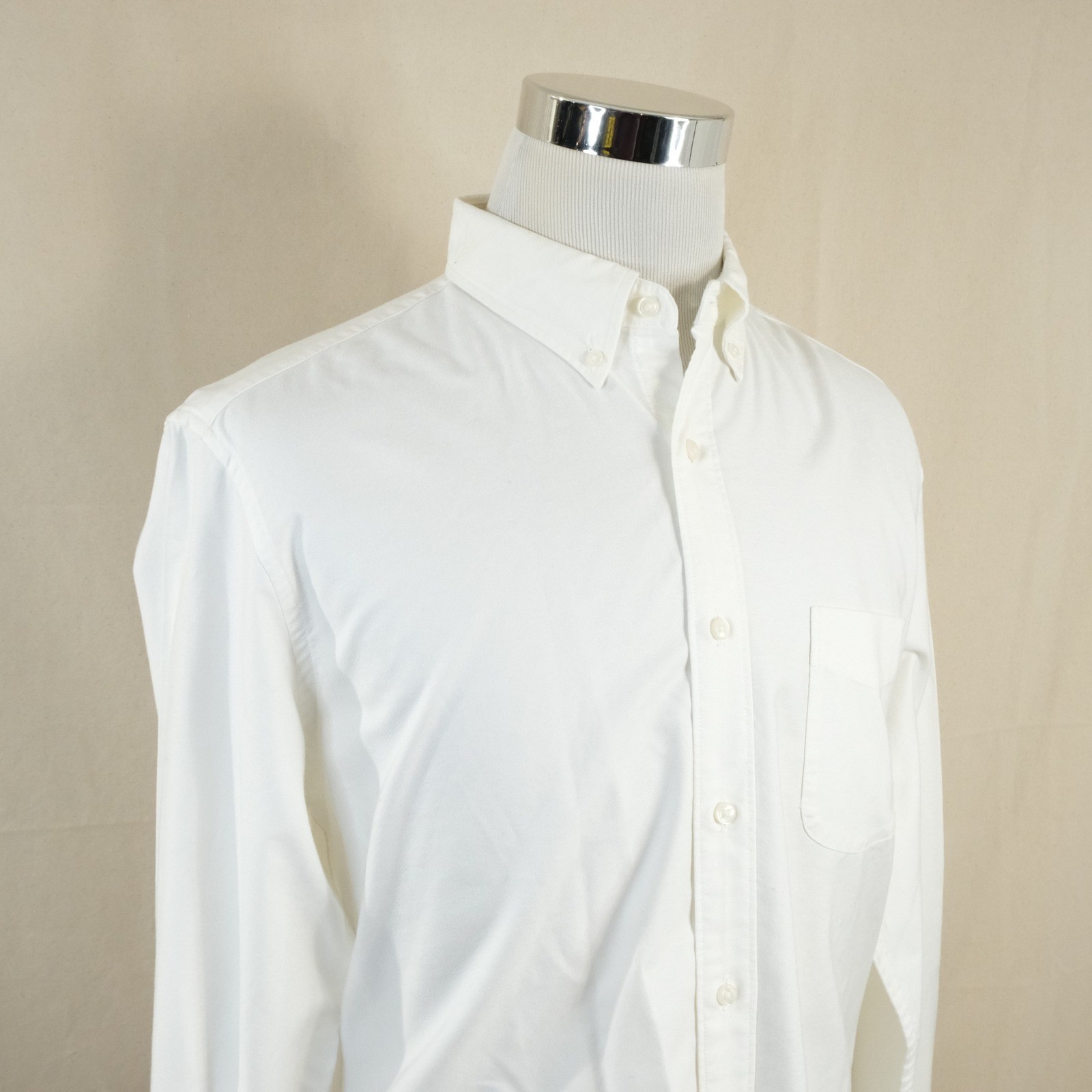 J.Crew Large Slim All Cotton Oxford Button Down Shirt White Long Sleeve Mens