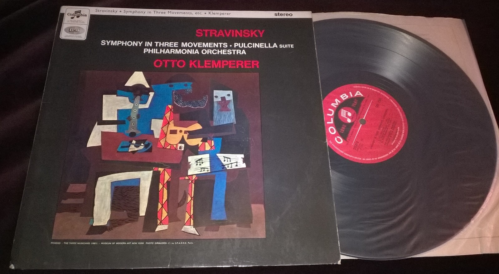 COLUMBIA SAX 2588 KLEMPERER STRAVINSKY SYMPHONY IN THREE MOVEMENTS LP UK ED1