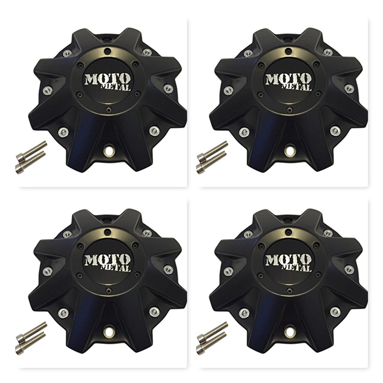 Satin Black Wheel Center Cap 4 Pack Compatible with Moto Metal 970 479L214 Satin Black Wheel Center Cap 4 Pack Compatible with Moto Metal 970 479L214