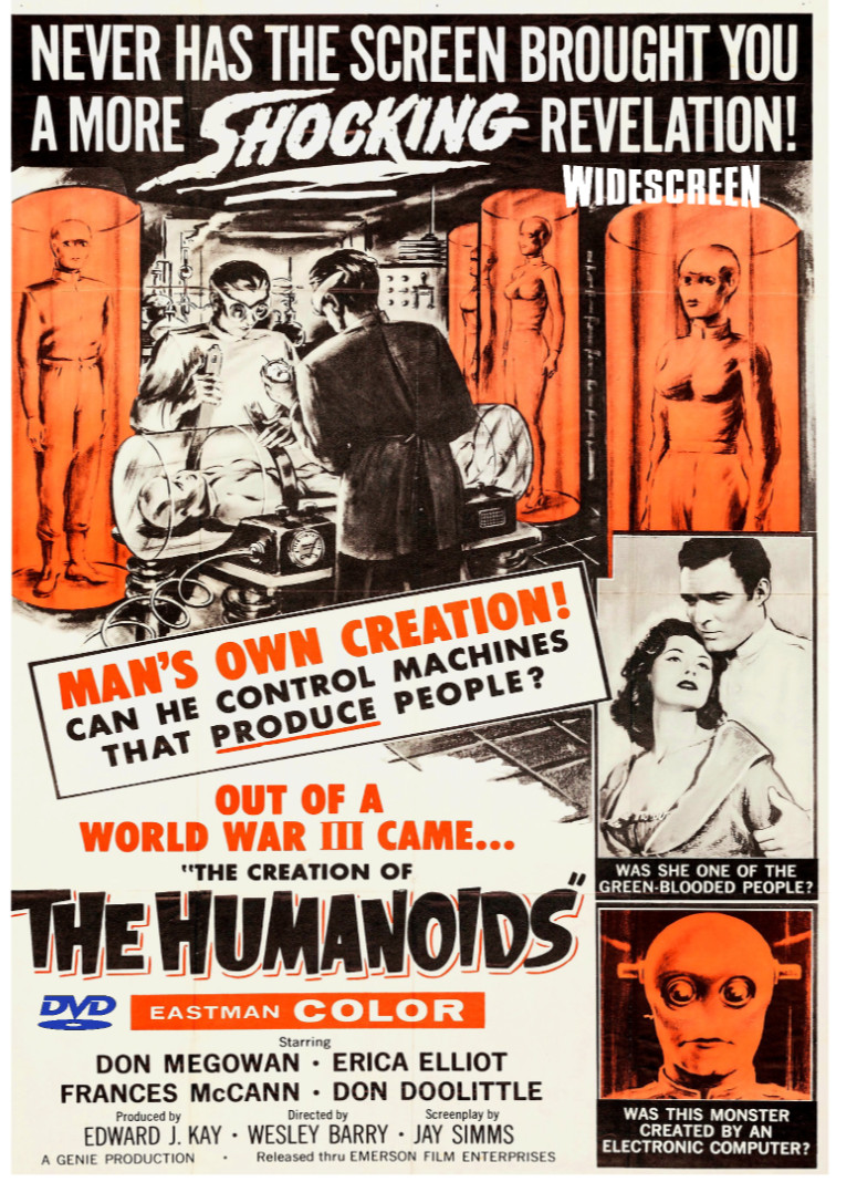 Creation of the Humanoids  1962 DVD Widescreen Sci-Fi  Don Megowan Erica Elliott