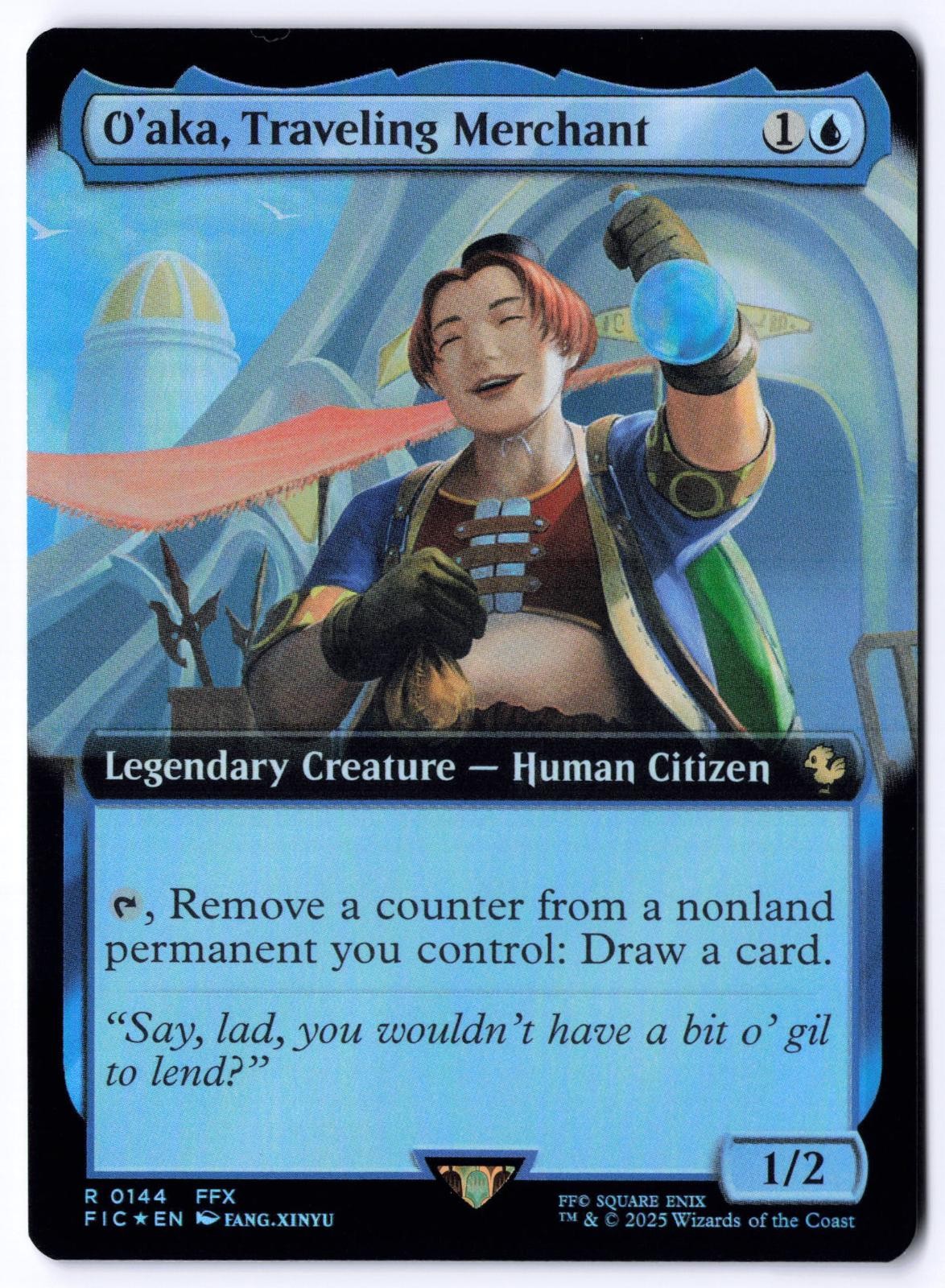 O\'aka, Traveling Merchant (Extended Art) FIC 144 Magic: The Gathering Foil R NM