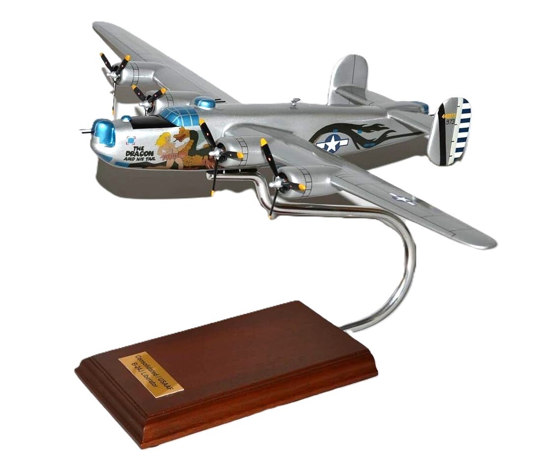 USAAF Consolidated B-24 Dragon & His Tail 43 BG Desk WW2 Model 1/60 SC Airplane