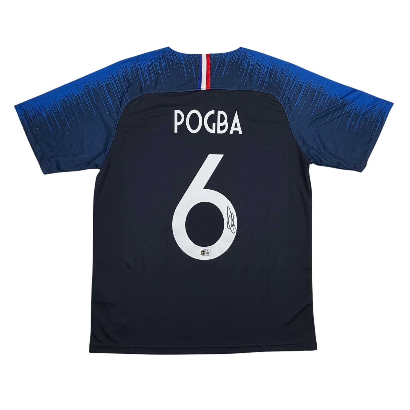 Autographed/Signed Paul Pogba France Blue Soccer Jersey Beckett BAS COA Autographed/Signed Paul Pogba France Blue Soccer Jersey Beckett BAS COA