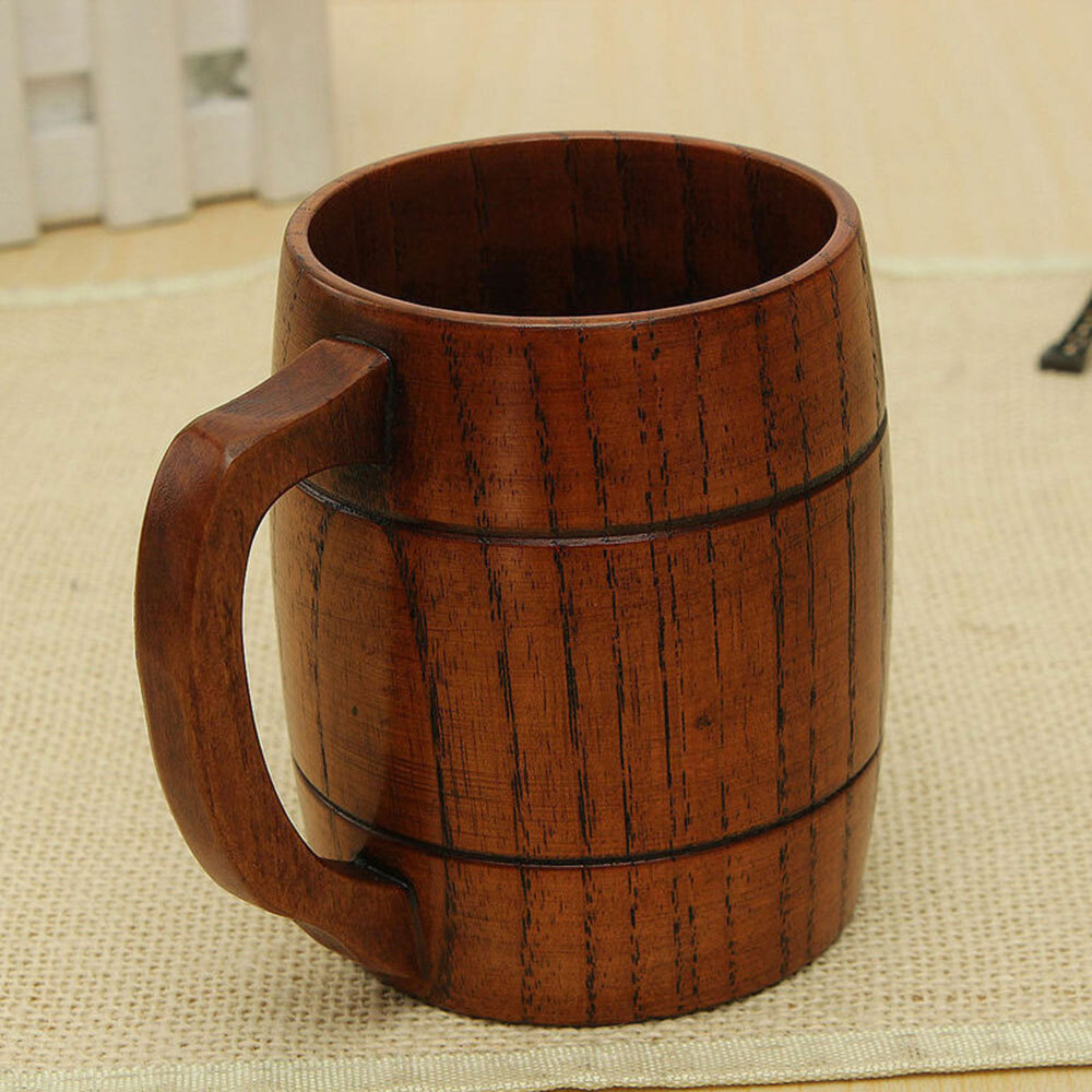 Natural Wooden Cup Wood Coffee Tea Beer Juice Milk Water Mug Primitive Handmade