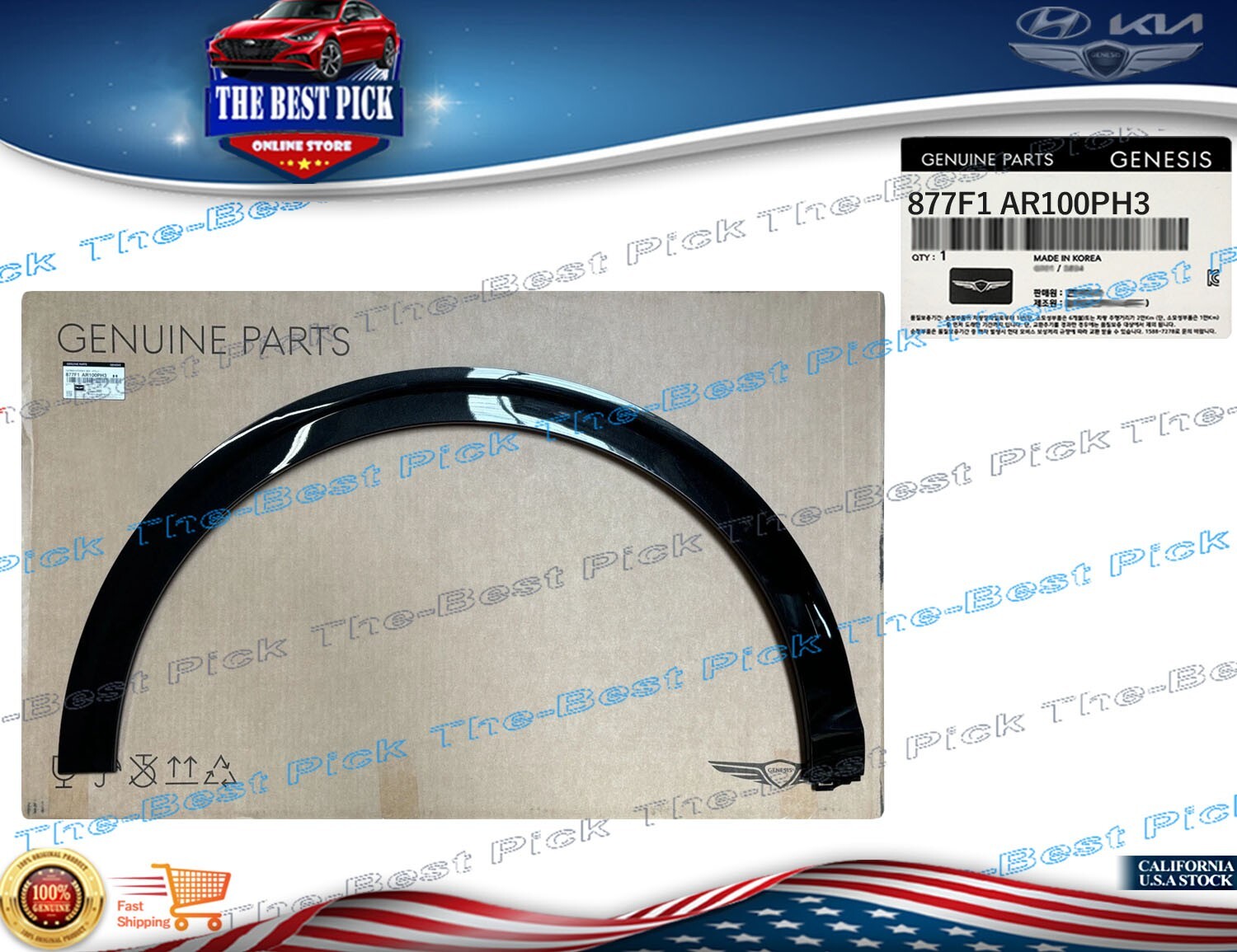 GENUINE⭐ Front Fender Molding 2022-2024 GV70 SPORT Driver Side Wheel Flare BLACK GENUINE⭐ Front Fender Molding 2022-2024 GV70 SPORT Driver Side Wheel Flare BLACK