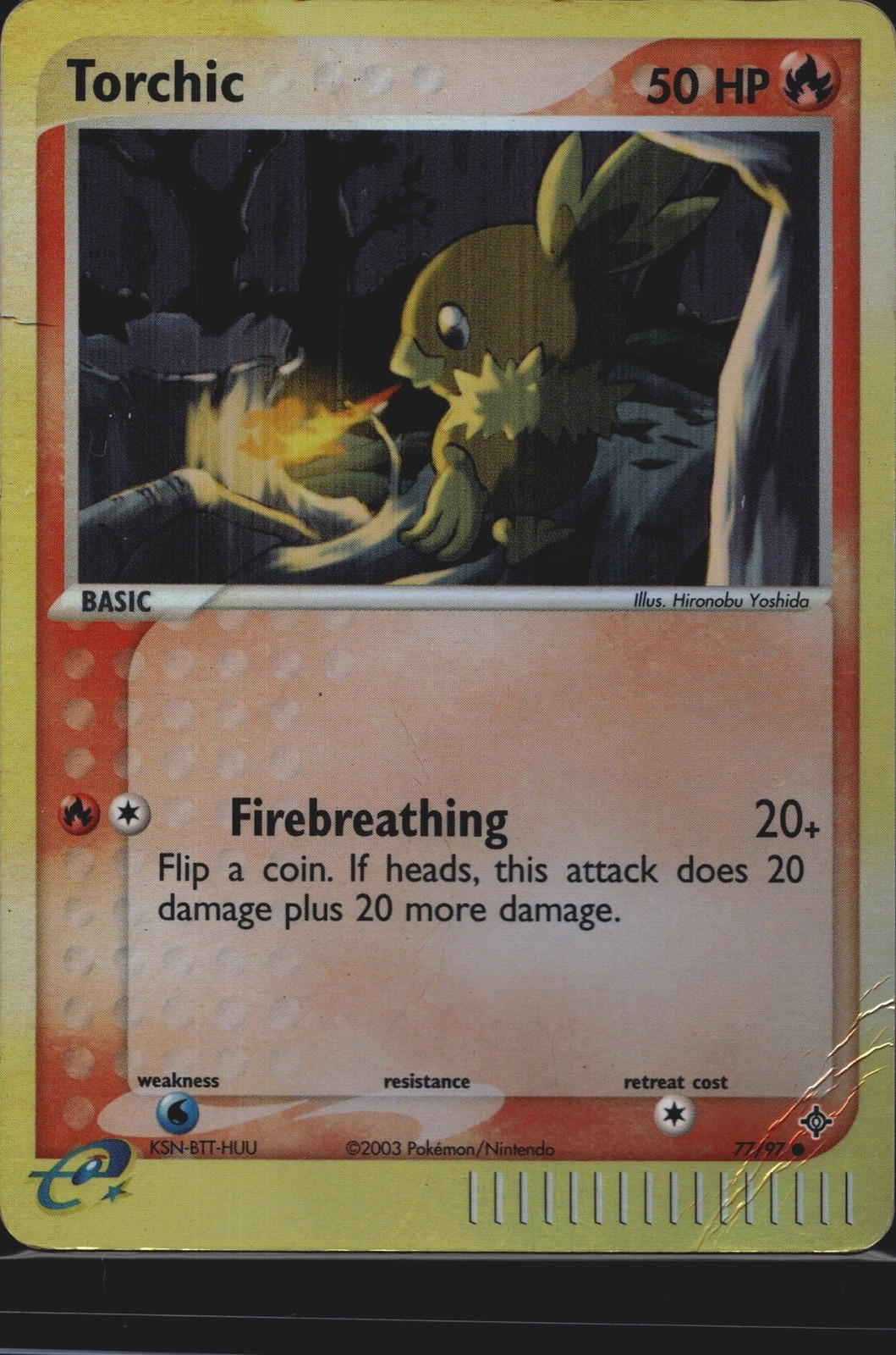 Pokémon TCG EX Dragon Torchic Reverse Holo 77/97 Damaged Creased