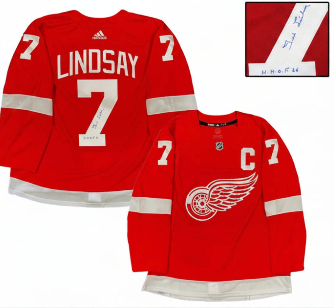 Ted Lindsay Autographed Adidas Pro Jersey With COA