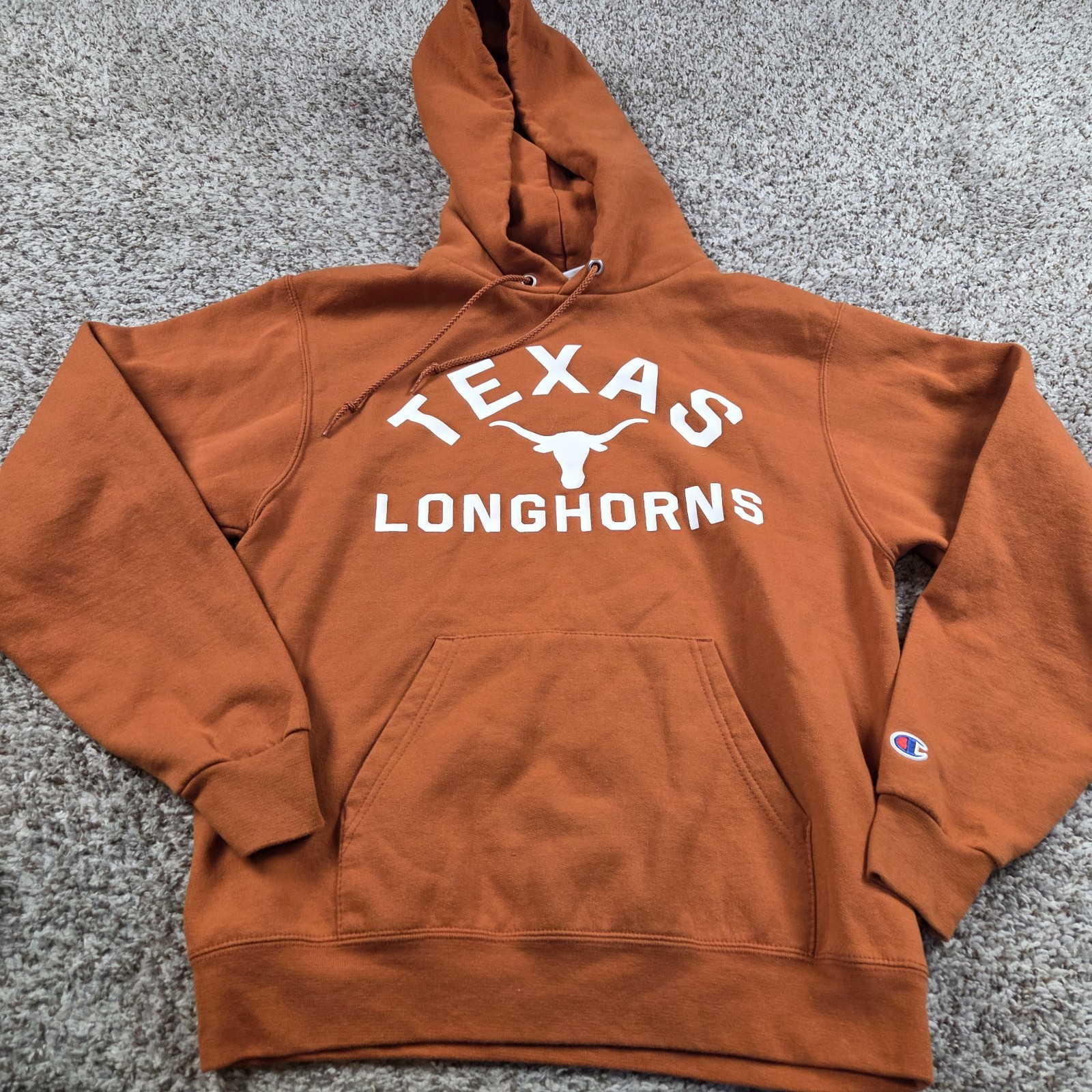 Champion Texas Longhorns Hoodie Adult Small Pullover Orange Spellout 