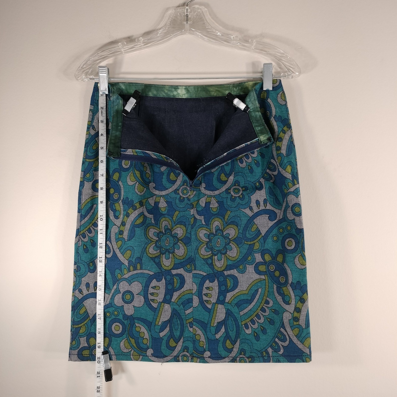 BESPOKE MCM Psychedelic Paisley Floral Skirt 2 Piece Suit Set (Vintage Style)