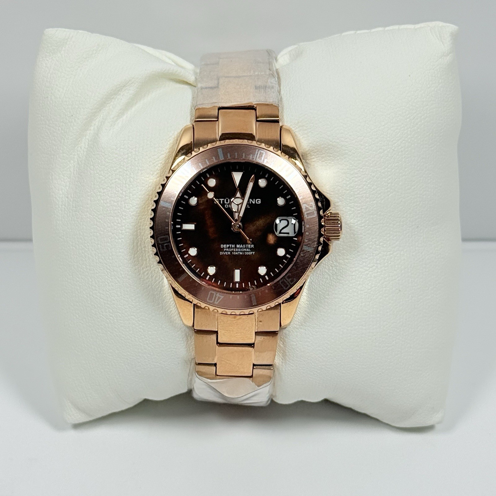 Stuhrling Depth Master 3950L Mother Of Pearl Rose Gold Bracelet Women’s Watch