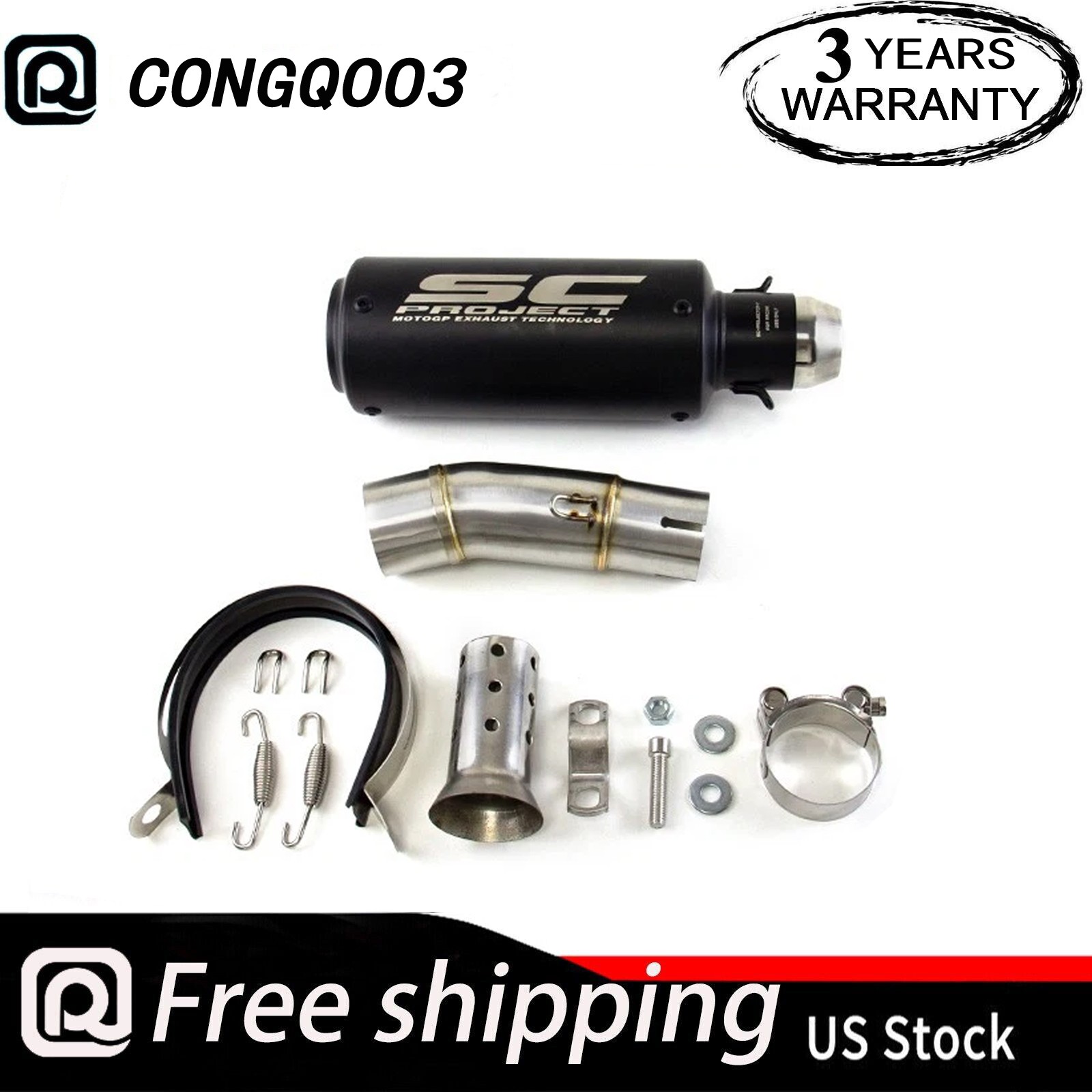 Ninja 400 500 for Kawasaki Z400 2018-2026 Slip On Muffler Tips Exhaust Mid Pipe
