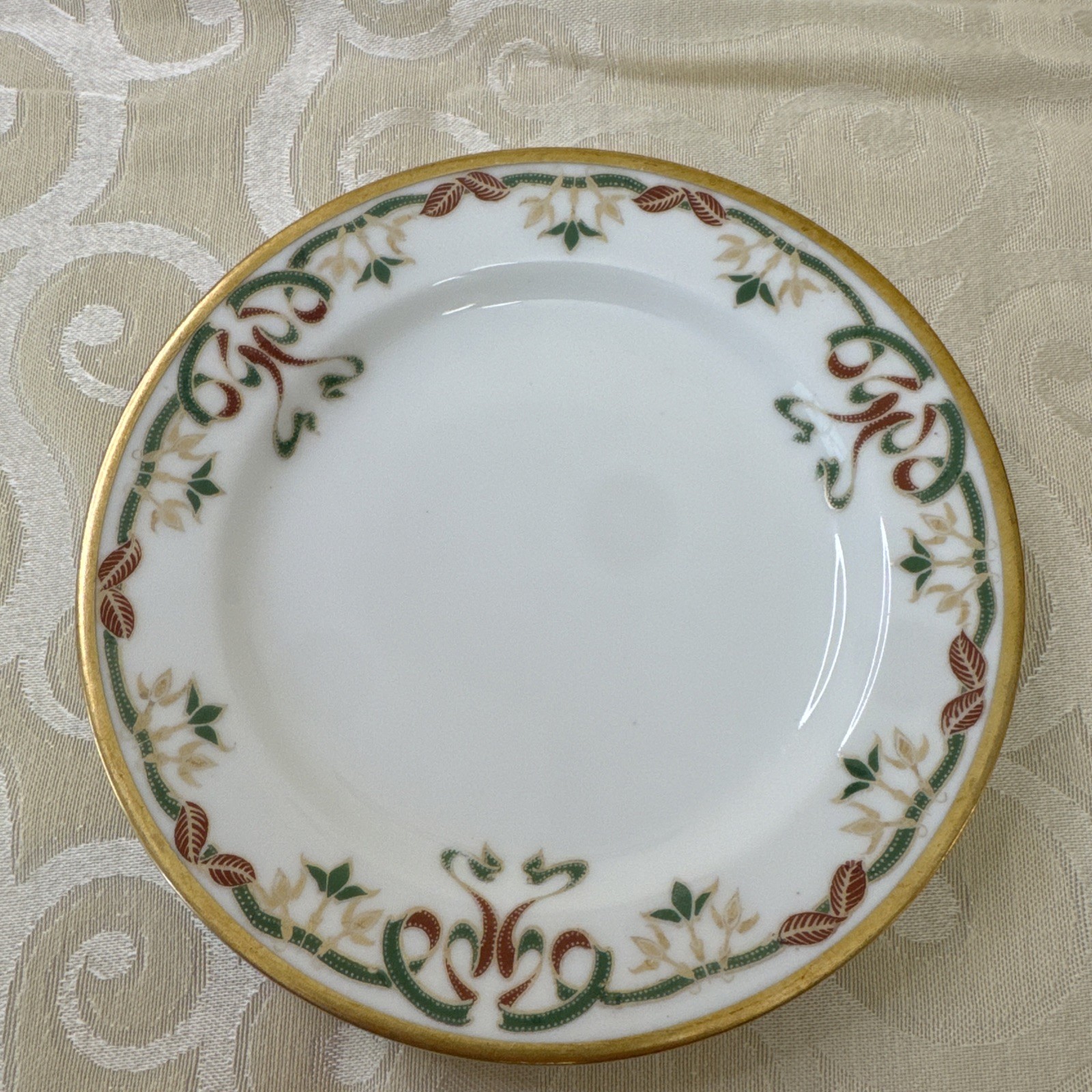 HAVILAND FRANCE LIMOGES SCHLEIGER #708 RIBBONS & BOWS GOLD TRIM bread PLATE HAVILAND FRANCE LIMOGES SCHLEIGER #708 RIBBONS & BOWS GOLD TRIM bread PLATE