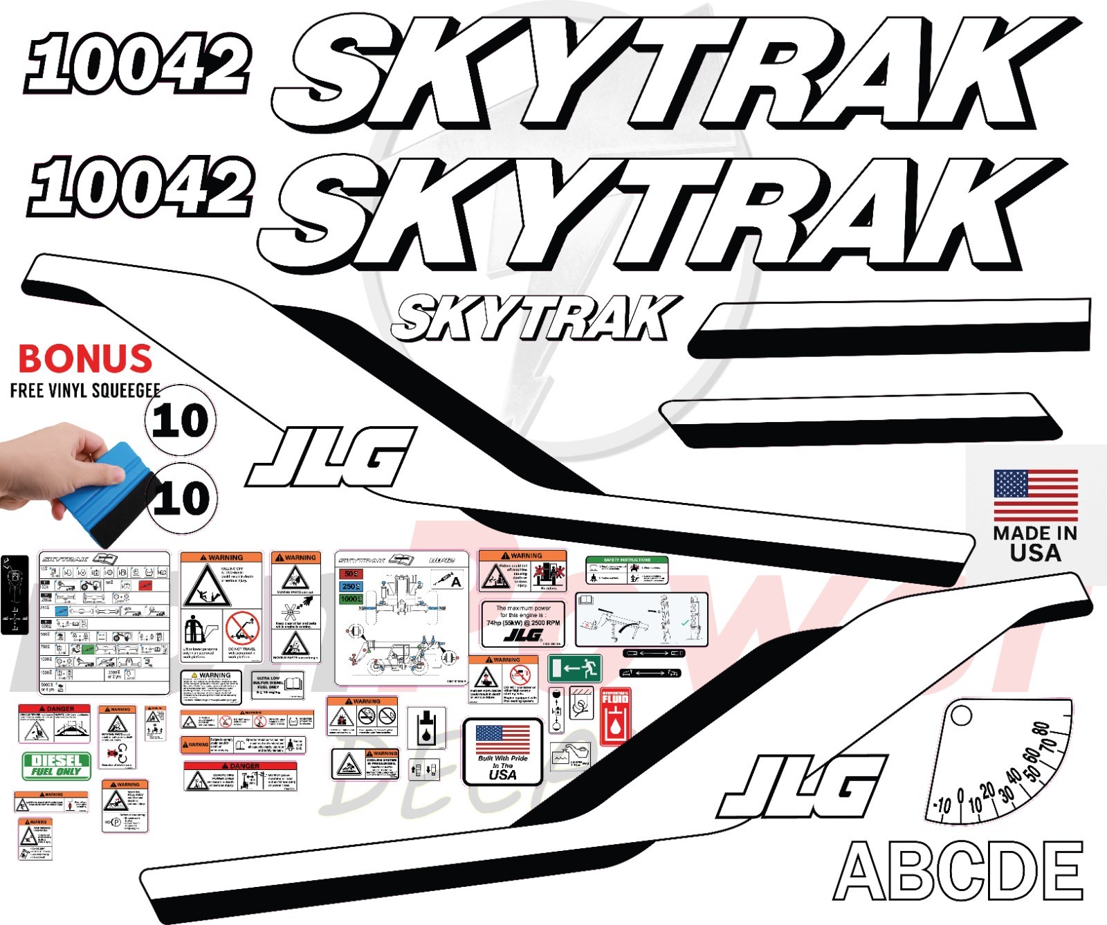Fits JLG 10042 Decal Kit Telehandler - 8 YEAR OUTDOOR - 3M VINYL/FREE SHIPPING