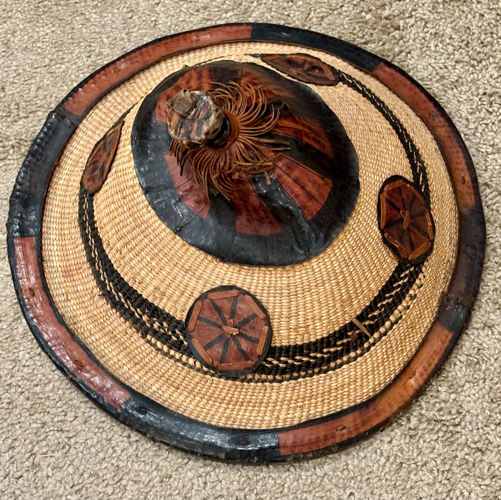 Vintage Handcrafted Fulani Shepherd Tribal Hat From Africa Vintage Handcrafted Fulani Shepherd Tribal Hat From Africa