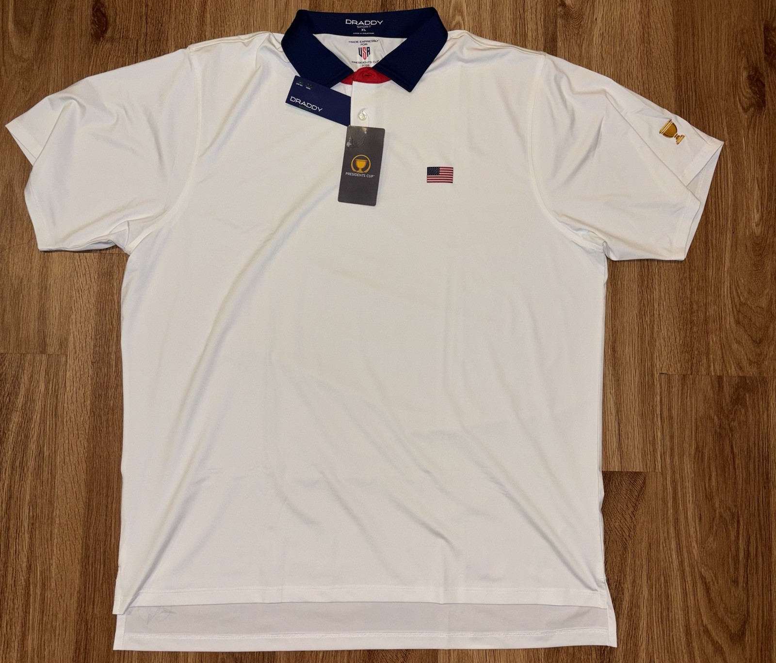 SOLD OUT NEW B. Draddy White Official Team USA 2026 Presidents Cup Polo XL NWT