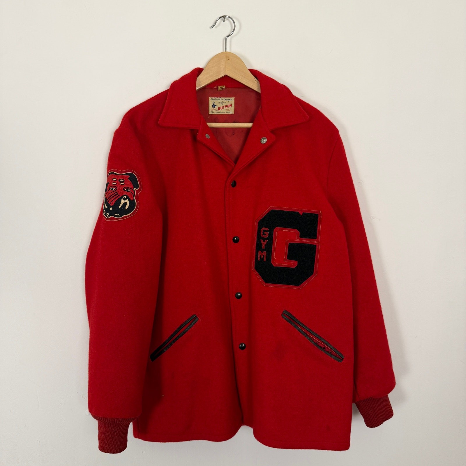 Vintage 50s Georgia Bulldogs Varsity Letterman Jacket Red Large Chenille Wool Vintage 50s Georgia Bulldogs Varsity Letterman Jacket Red Large Chenille Wool