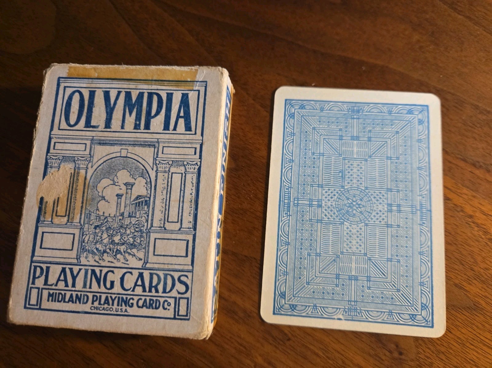Rare 1920s Midland Playing Card Co Olympia Wide Poker Deck Complete 52+Joker 