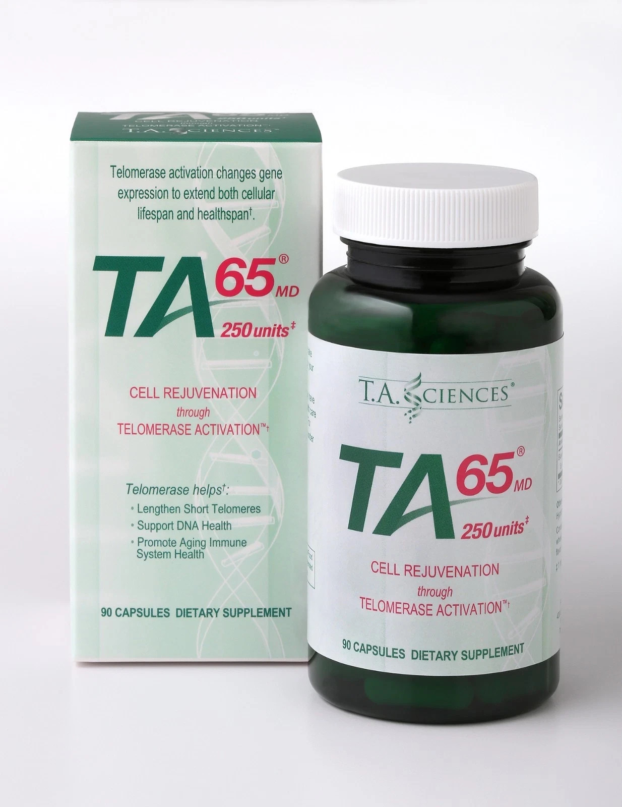 TA65MD 250 Units 90 Capsules Telomere Lengthening Dietary Supplement TA65MD 250 Units 90 Capsules Telomere Lengthening Dietary Supplement