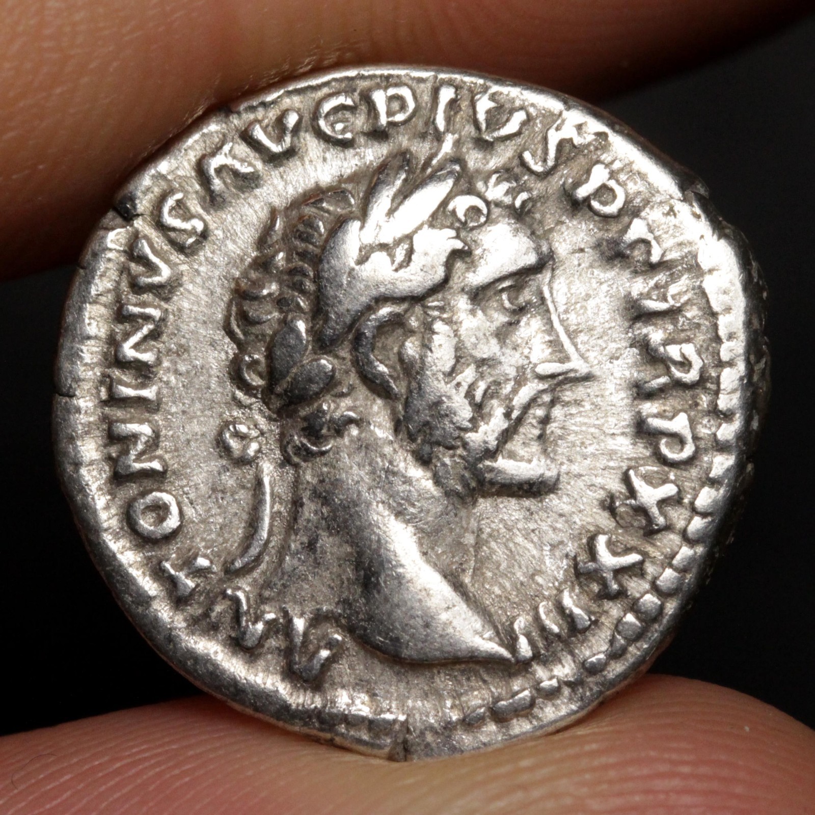 Emperor Antoninus Pius Denarius 159AD Ancient Roman Empire Silver Coin VF Rome