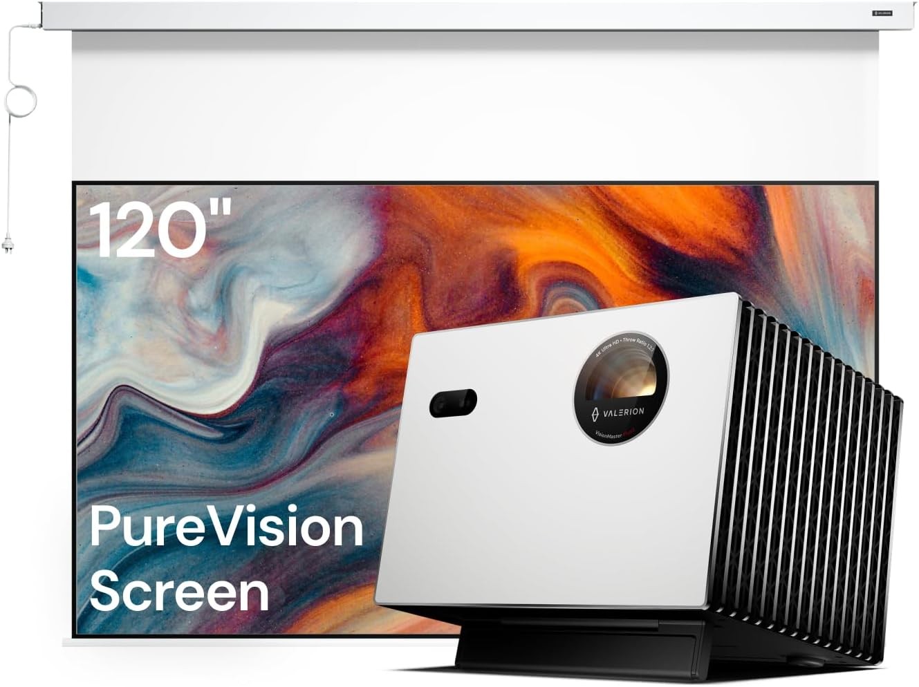 Valerion StreamMaster Plus2 with 120-in PureVision Anti-Speckle Motorized Screen