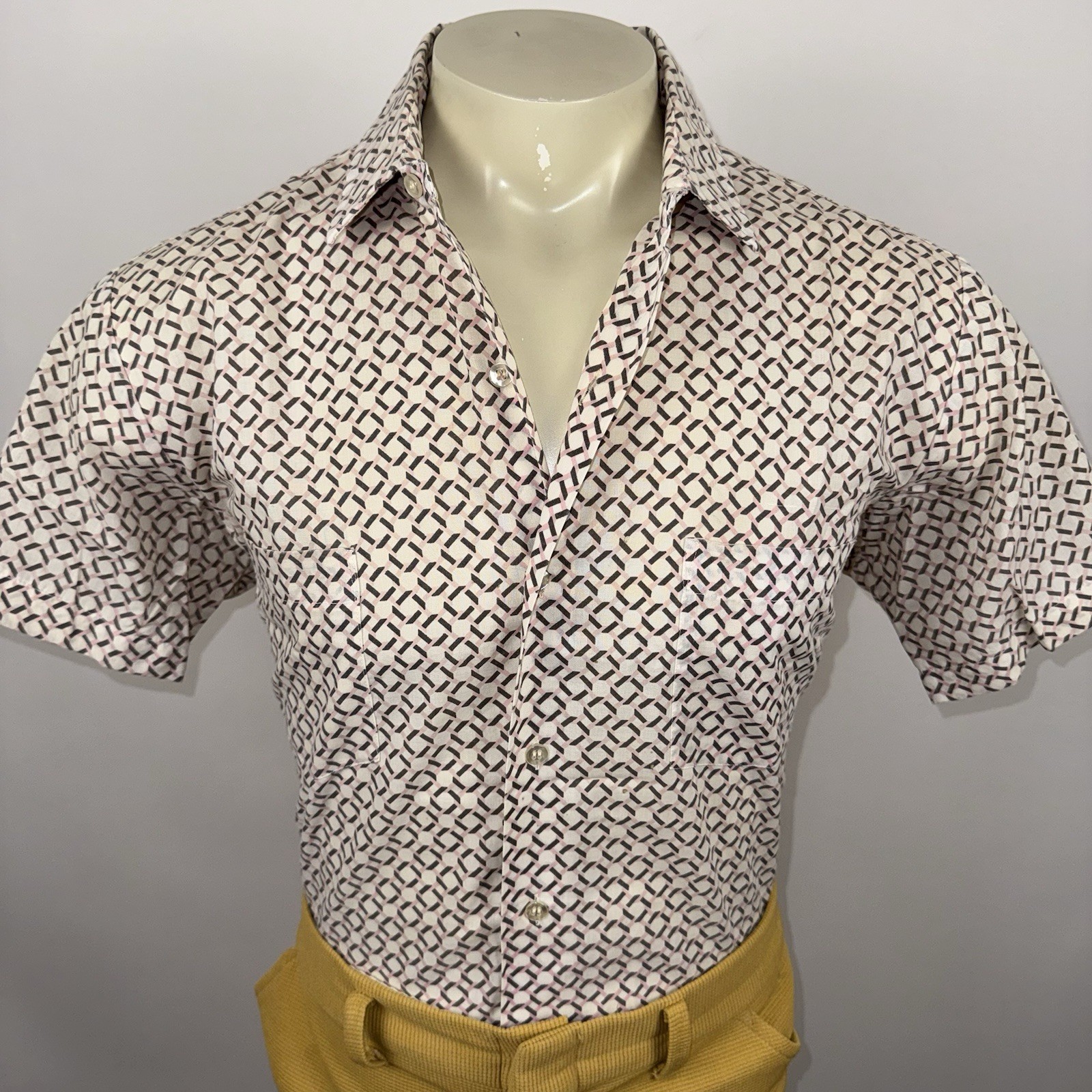 Vtg 60s 70s Jonathan Hill Shirt Mens MCM Mod Rockabilly Disco Geometric Large Vtg 60s 70s Jonathan Hill Shirt Mens MCM Mod Rockabilly Disco Geometric Large