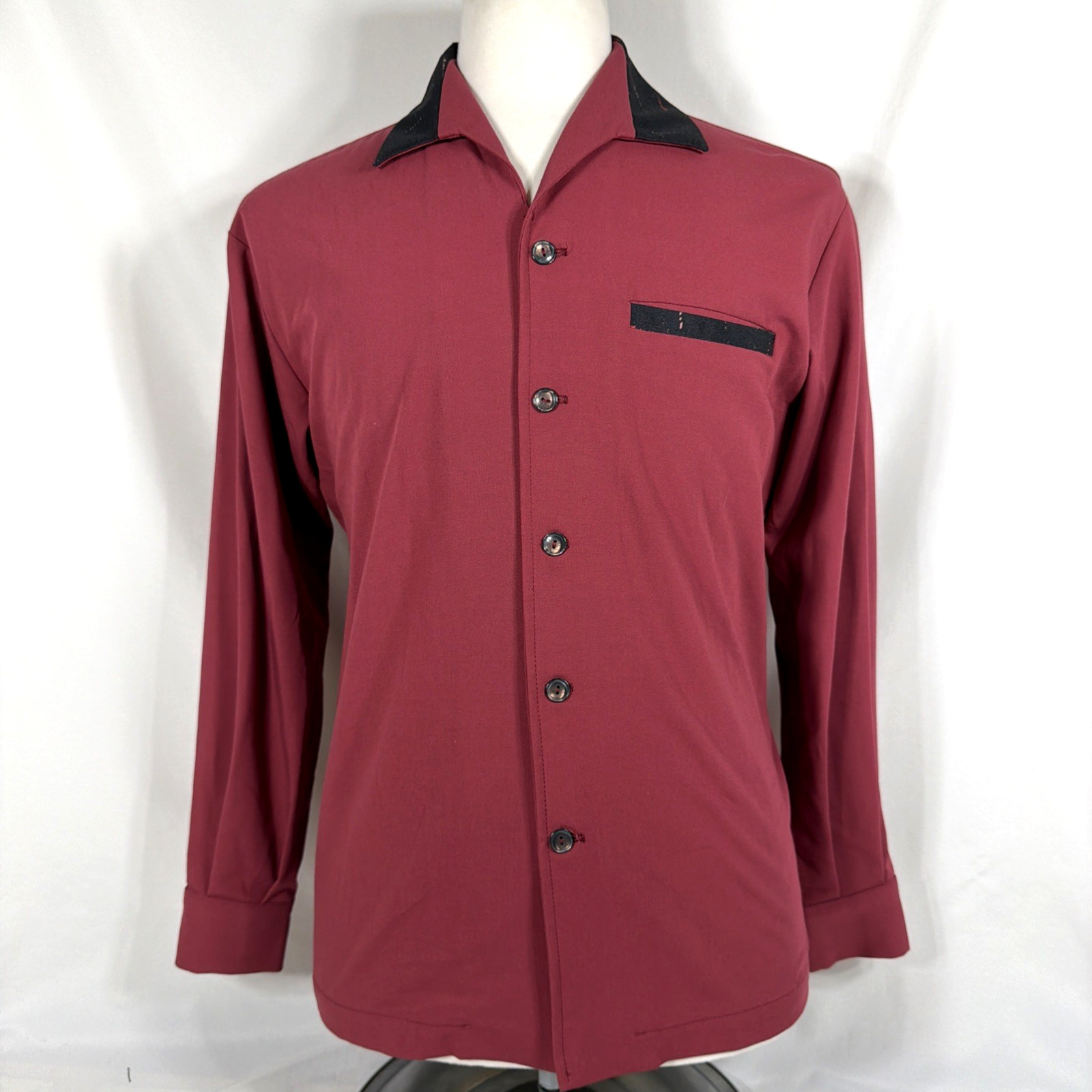 Swanky\'s Vintage California 50\'s Retro Long Sleeve Shirt Red Mens S Rockabilly