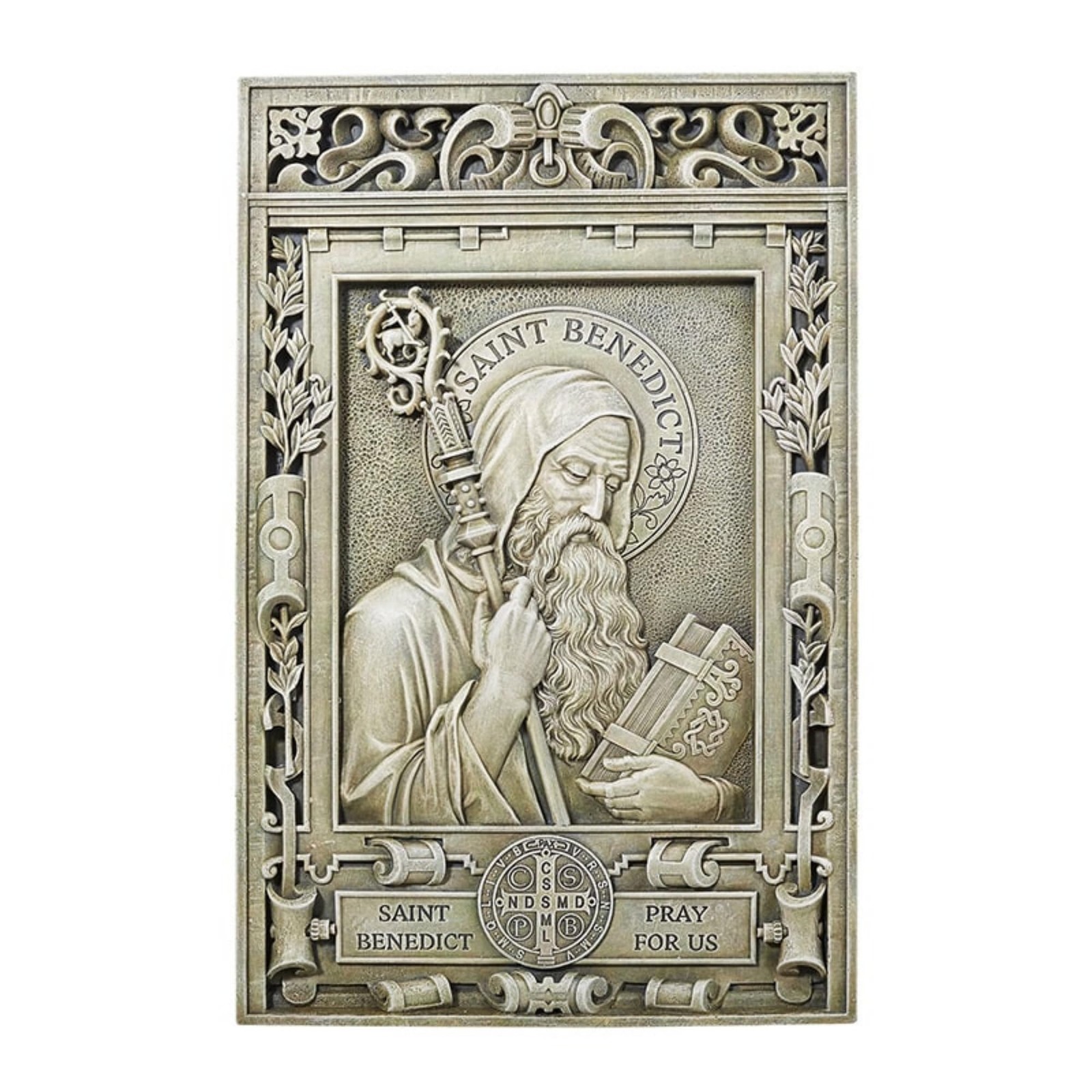 Avalon Gallery Saint Benedict Garden Wall Plaque, 15 Inch