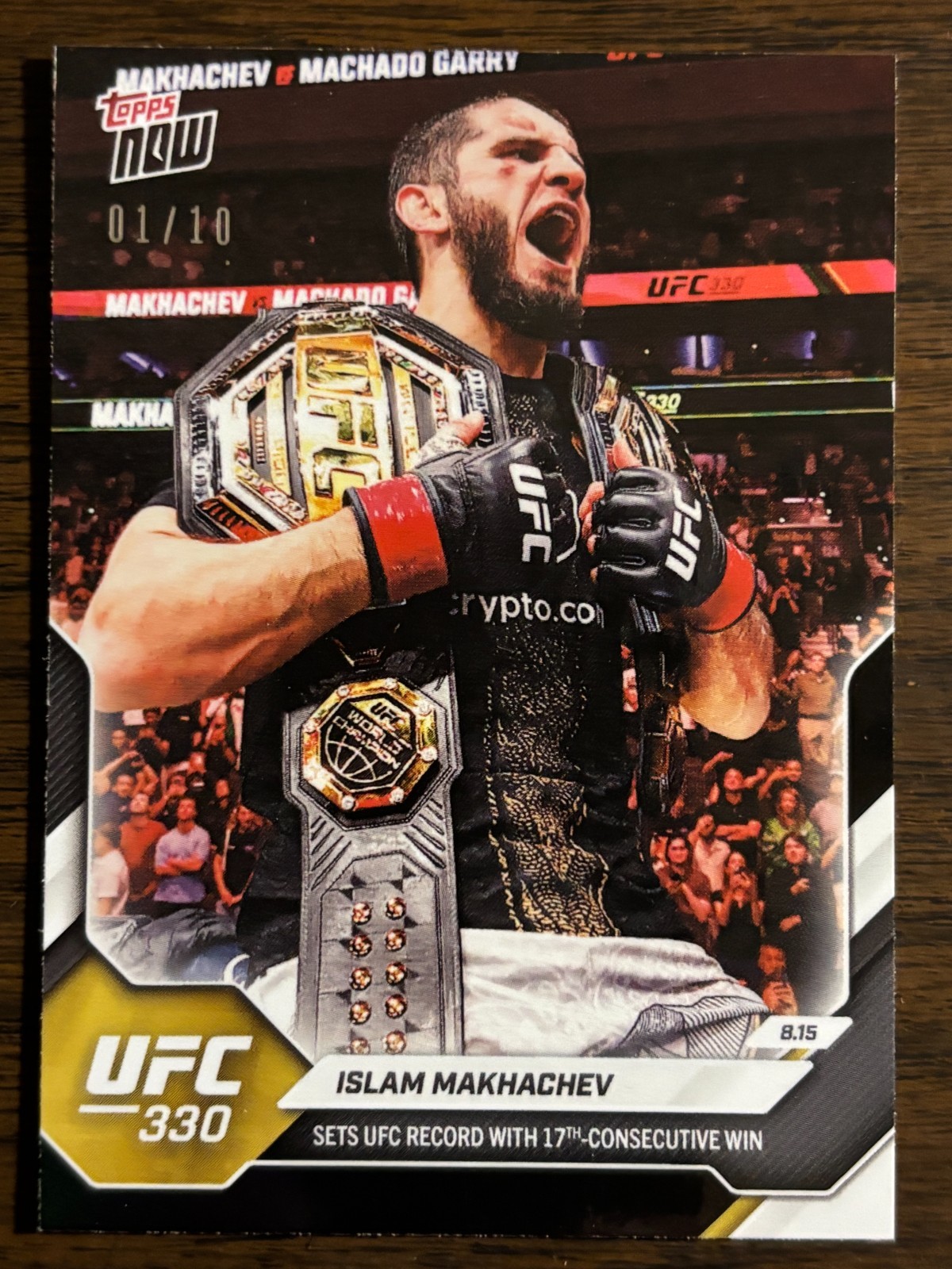 2026 Topps Now UFC #28 Islam Makhachev UFC 330 BLACK 01/10