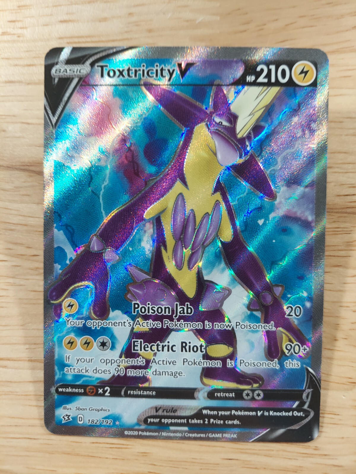 Toxtricity V 182/192 Rebel Clash NM Full Art Ultra Rare Pokemon Card