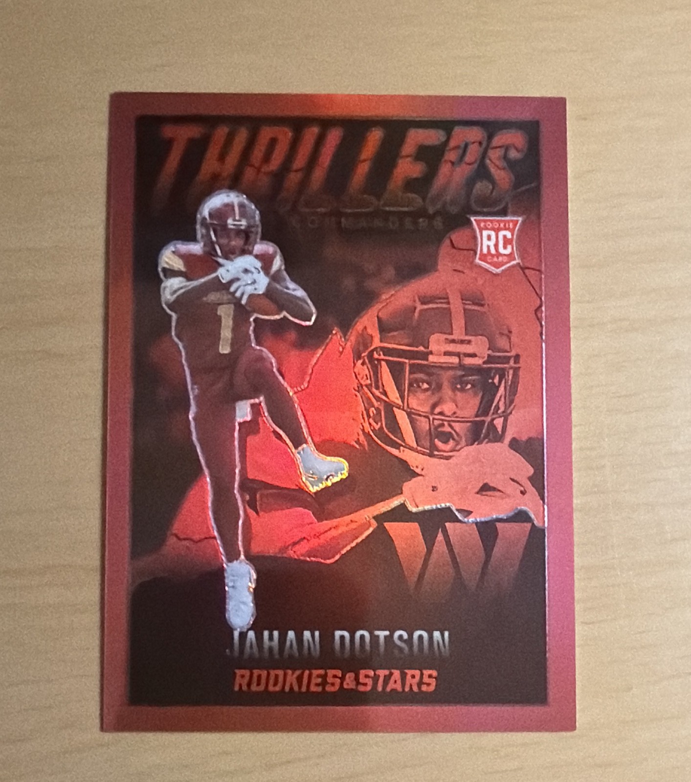 2022 Panini Rookies & Stars - Thrillers Jahan Dotson #TH-26 Red Prizm /99 (RC) 2022 Panini Rookies & Stars - Thrillers Jahan Dotson #TH-26 Red Prizm /99 (RC)