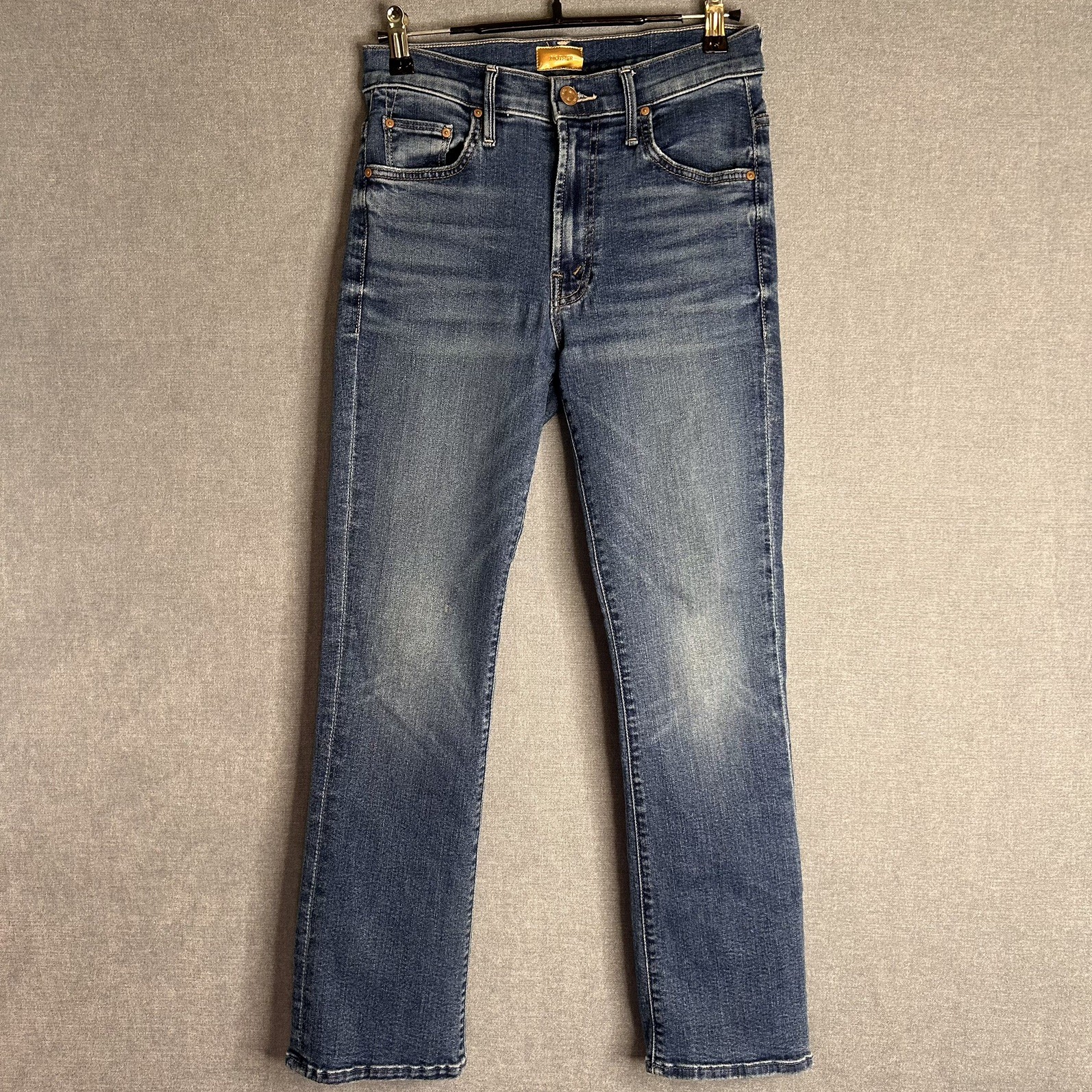 MOTHER Jeans Size 27 P Lil Insider Flood Cropped Wash: Over The Top Denim