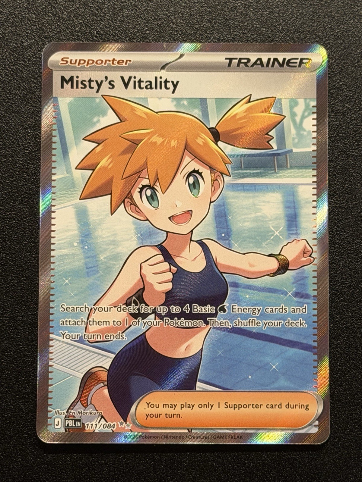 Pokemon TCG Misty's Vitality Prismatic Evolutions 111/084 Full Art Foil UR Pokemon TCG Misty's Vitality Prismatic Evolutions 111/084 Full Art Foil UR