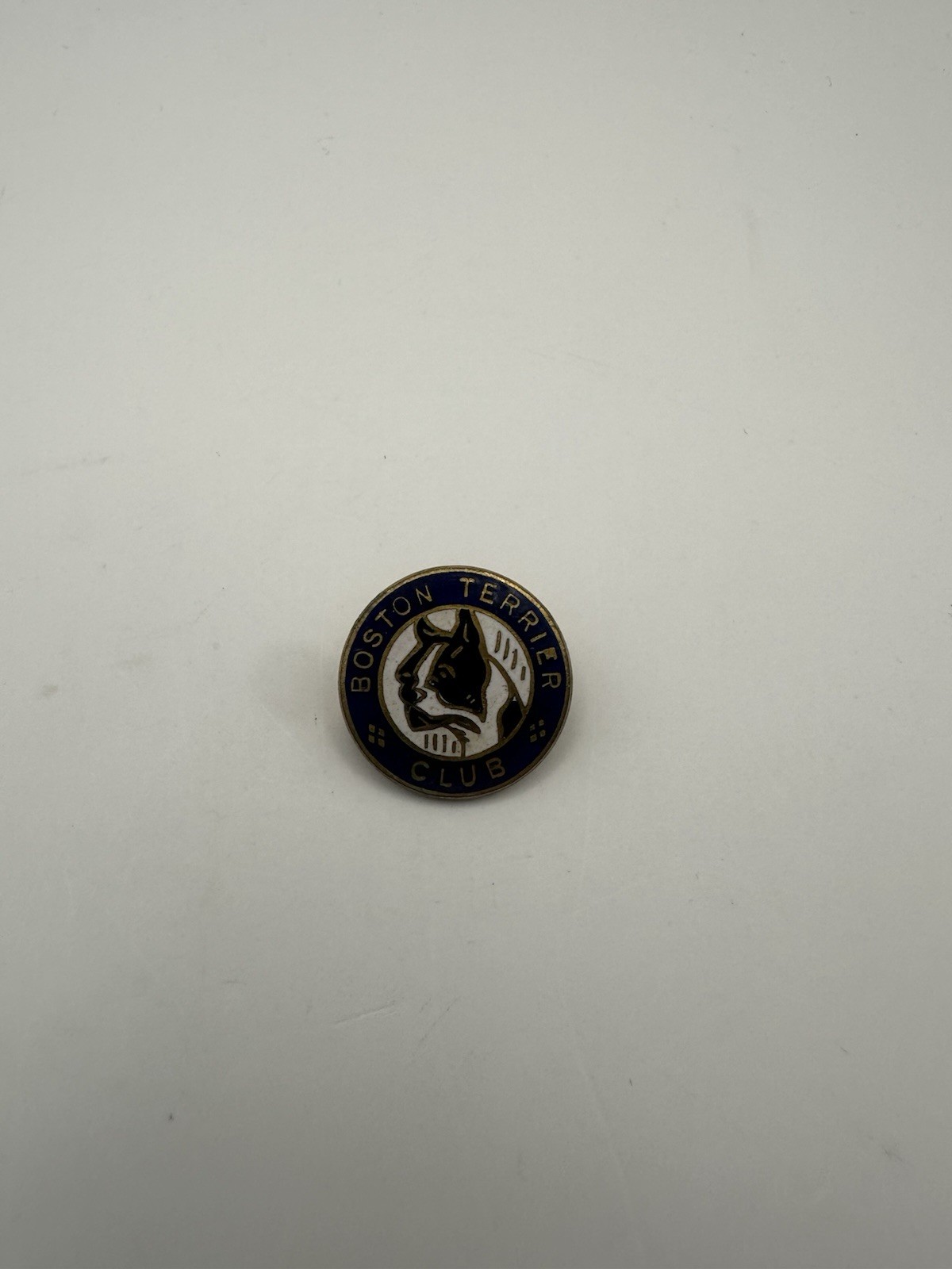 Vintage Boston Terrier Club Enamel Dog Badge Vintage Boston Terrier Club Enamel Dog Badge