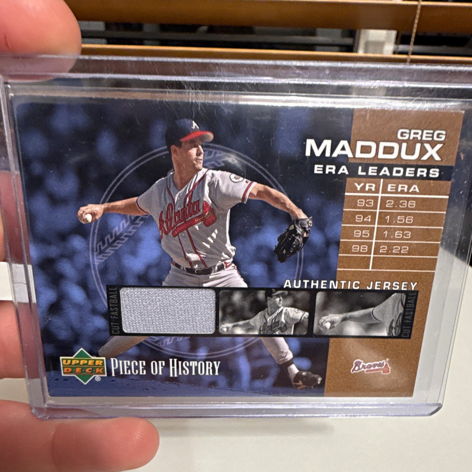 Upper Deck 2002 Piece Of History Greg Maddux Era Leaders EL-GM Memorabilia Upper Deck 2002 Piece Of History Greg Maddux Era Leaders EL-GM Memorabilia