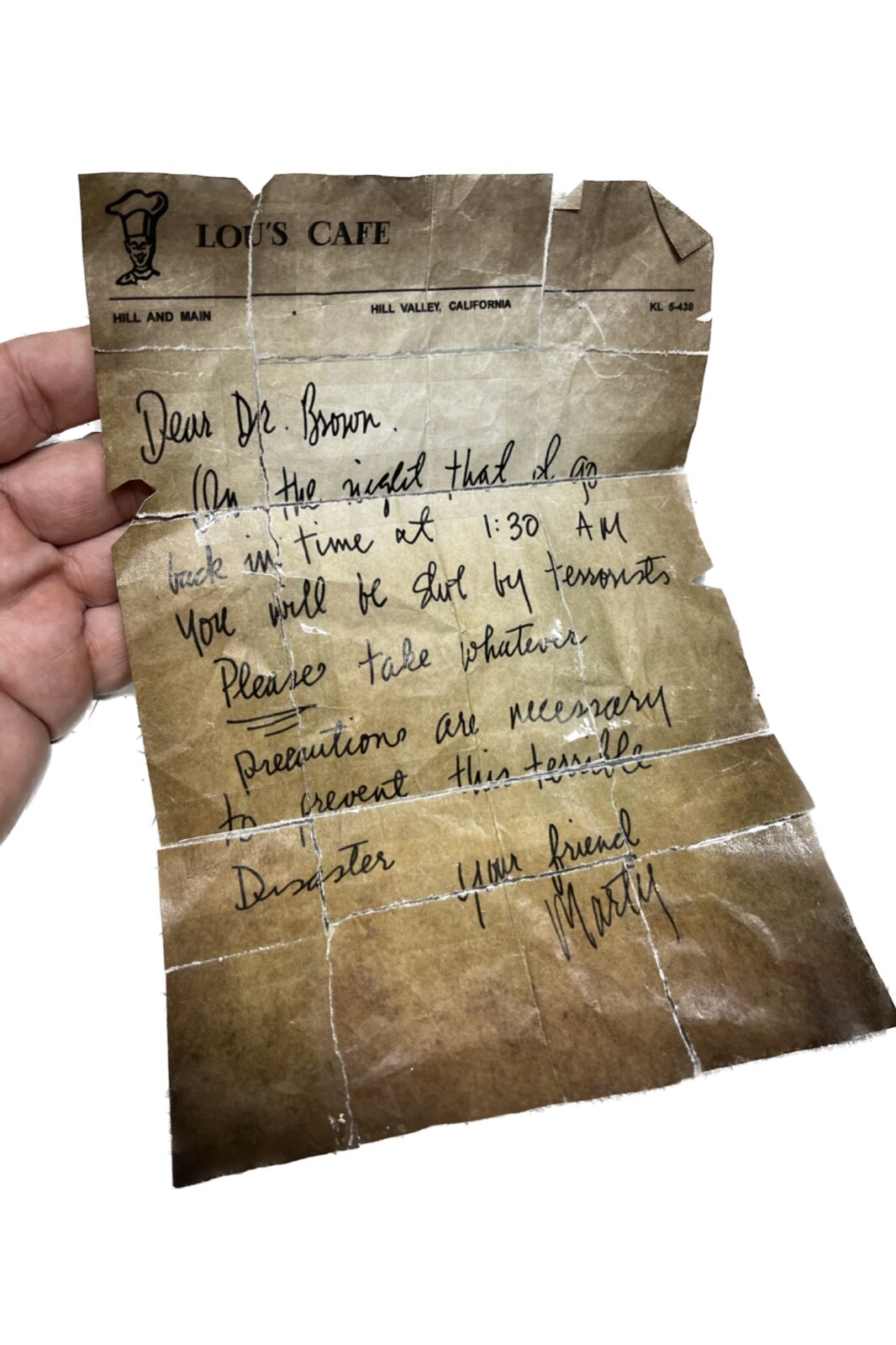 Back to the Future _ Aged Letter to Doc (REPLICA)